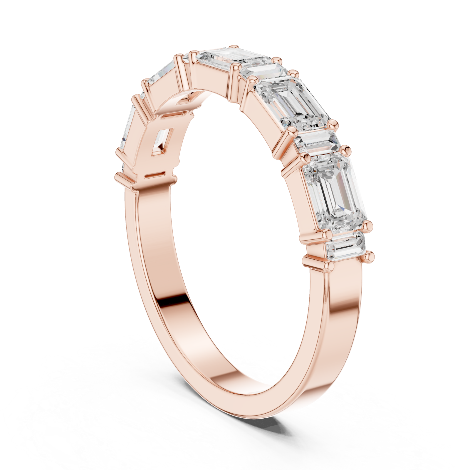  Rose Gold Luminous Step Silhouette Ring Left View