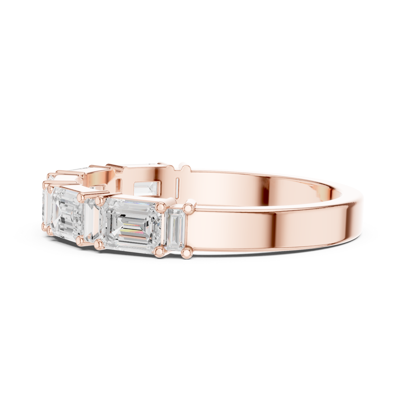  Rose Gold Luminous Step Silhouette Ring Side View