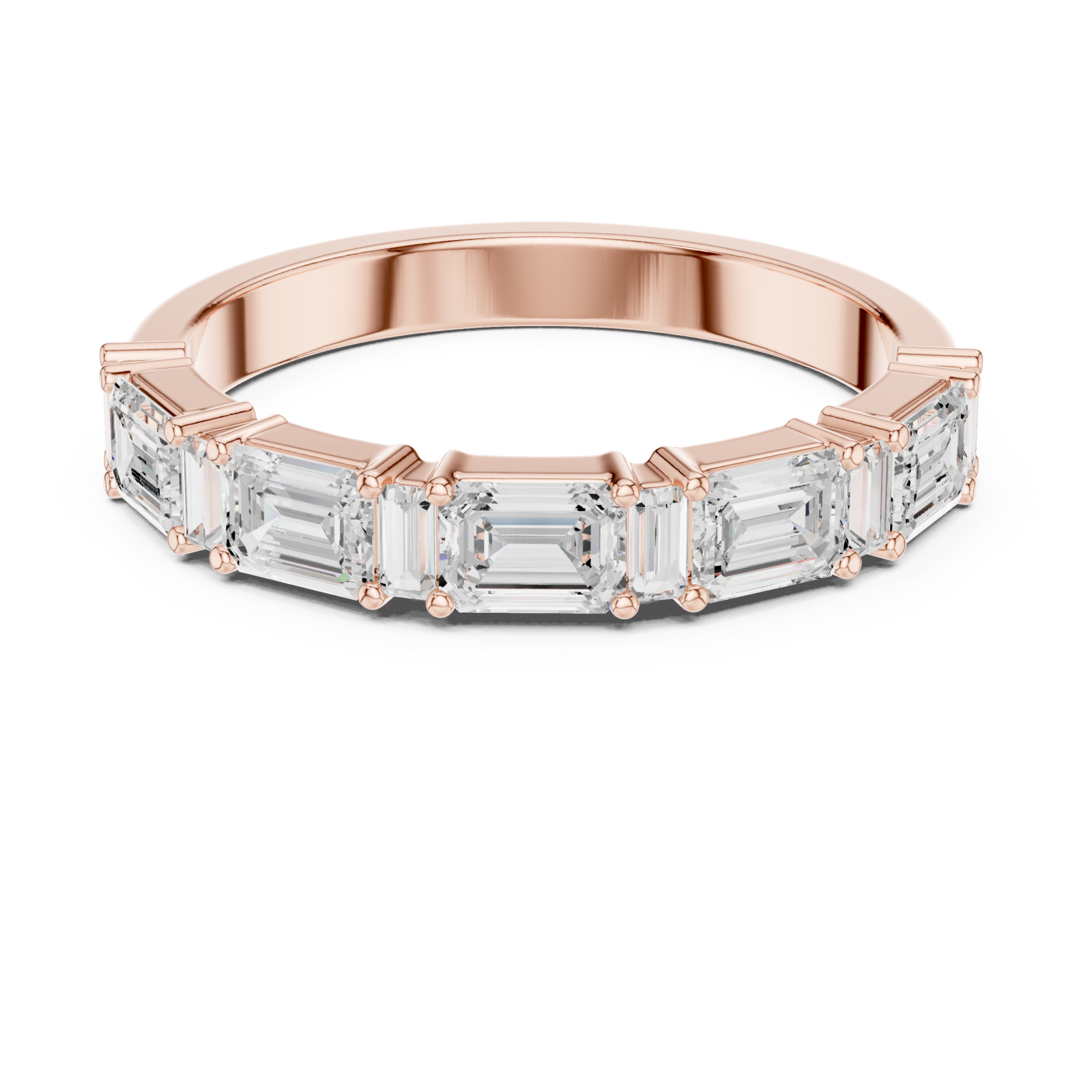  Rose Gold Luminous Step Silhouette Ring Front View
