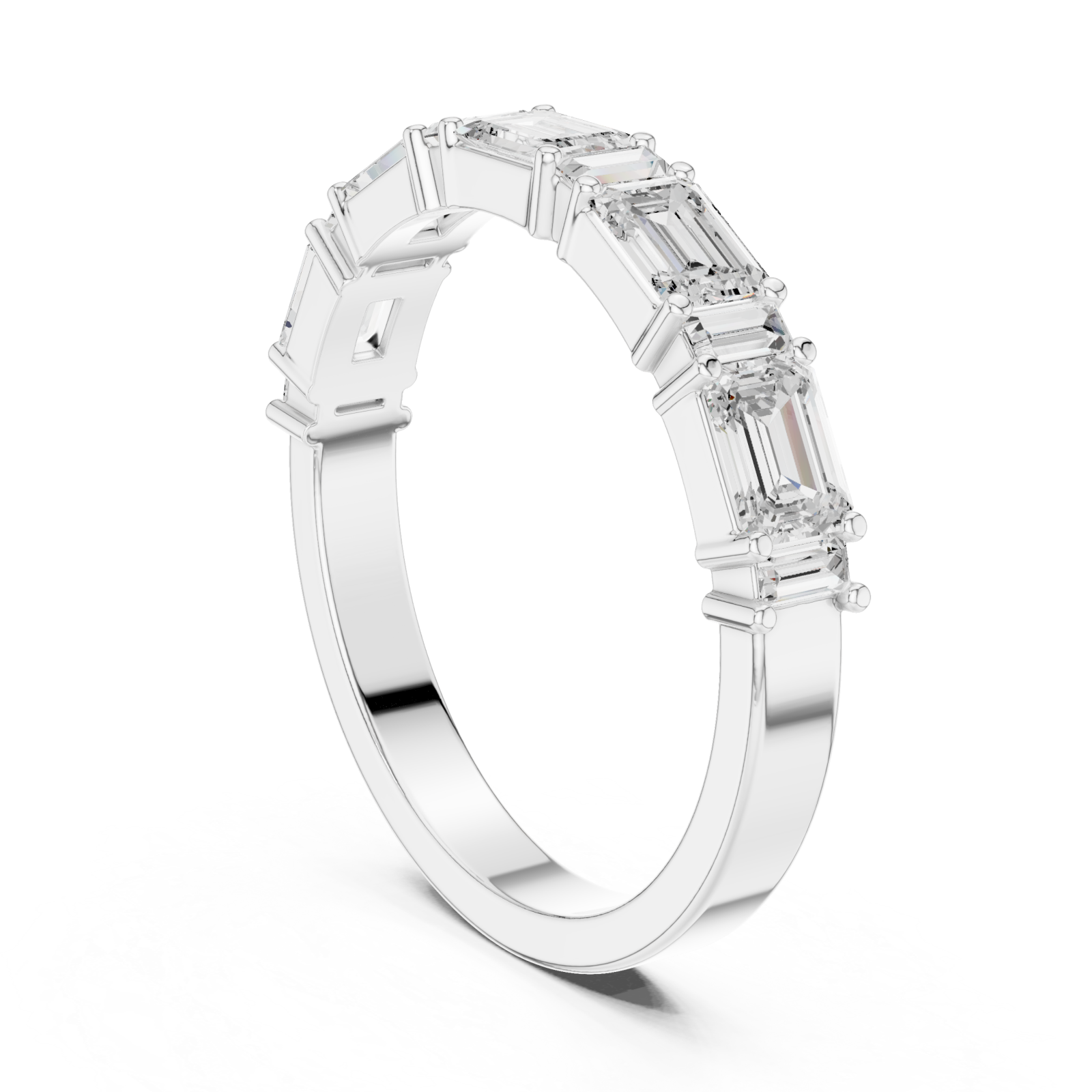  White Gold Luminous Step Silhouette Ring Left View