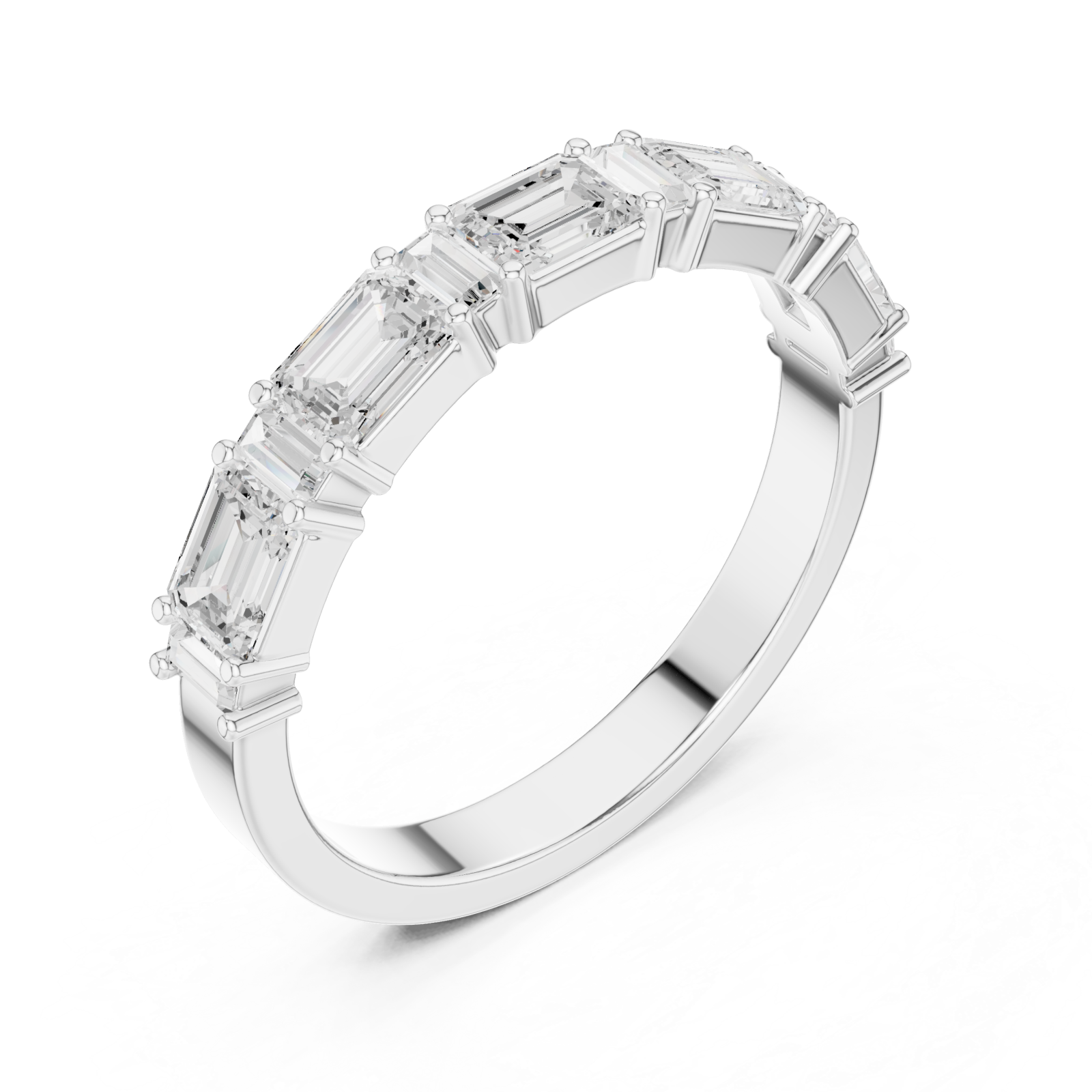  White Gold Luminous Step Silhouette Ring Right View