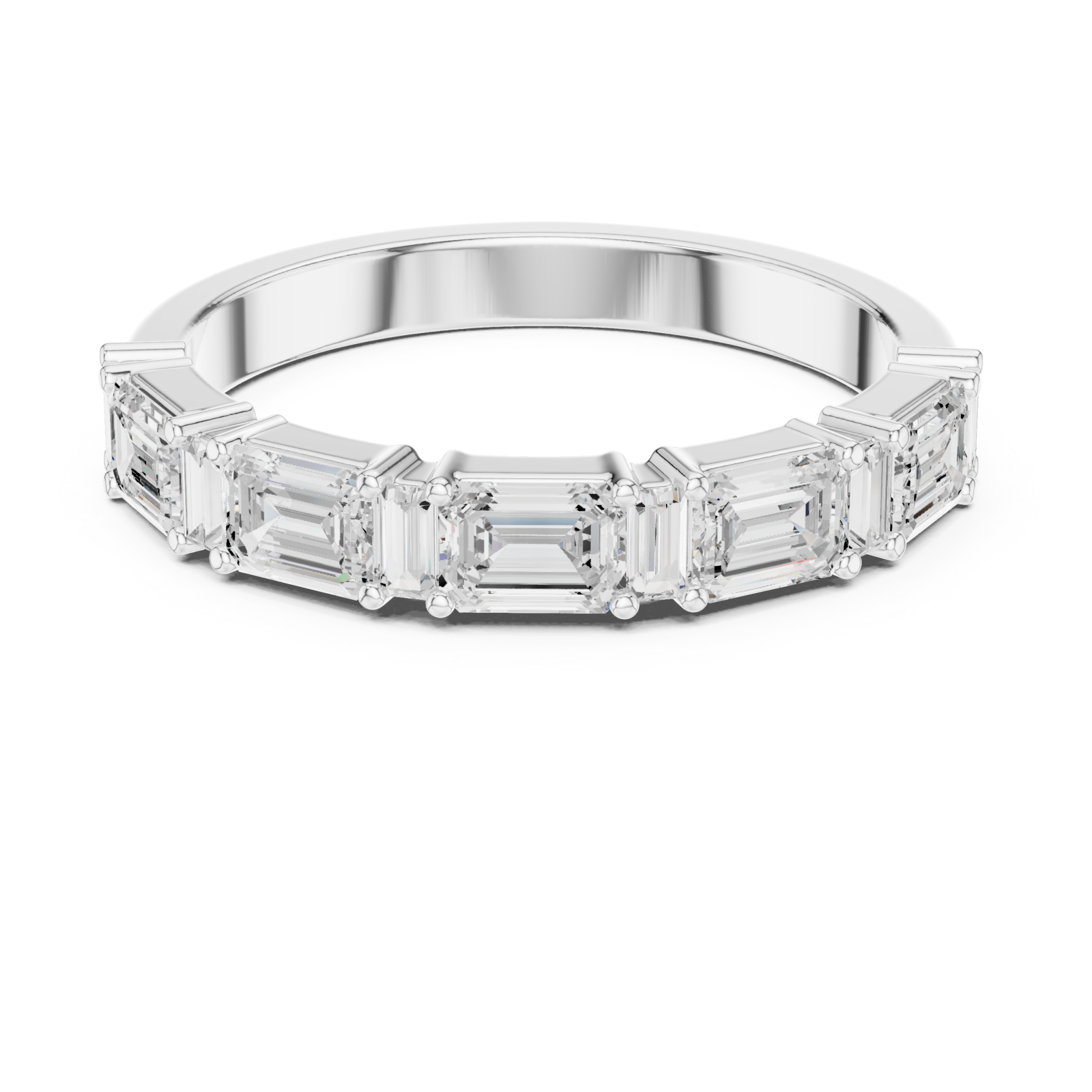  White Gold Luminous Step Silhouette Ring Front View