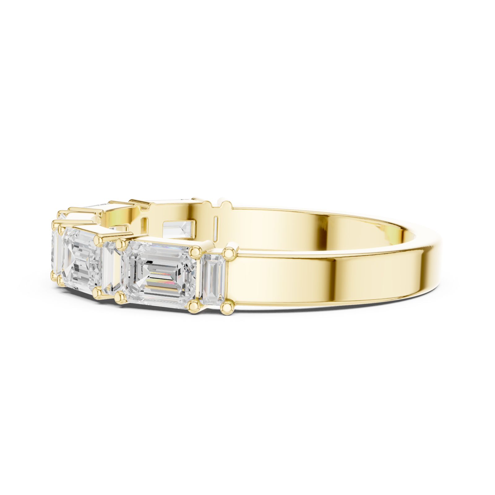  Gold Luminous Step Silhouette Ring Side View