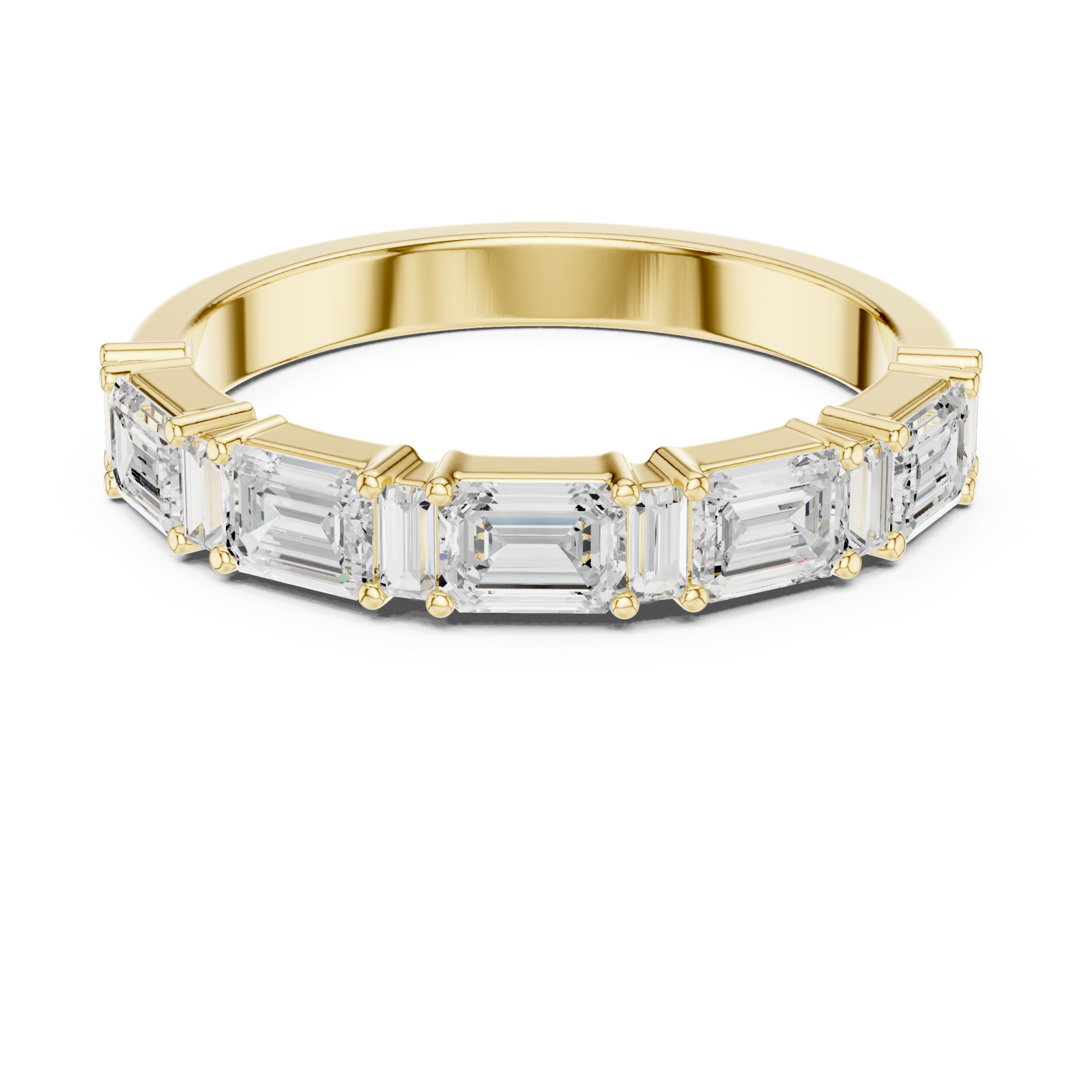  Gold Luminous Step Silhouette Ring Front View
