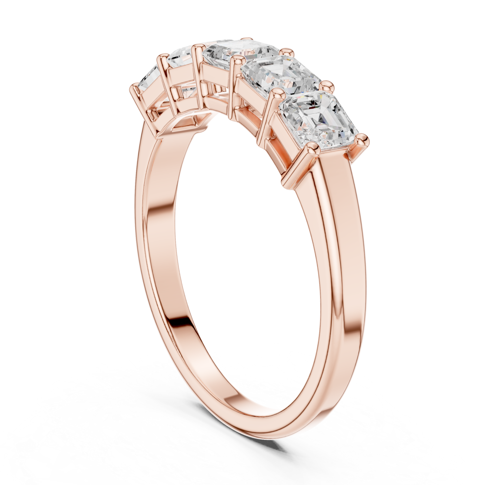  Rose Gold Graceful Radiance Five Stone Ring Left View