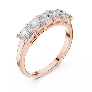  Rose Gold Graceful Radiance Five Stone Ring Right View