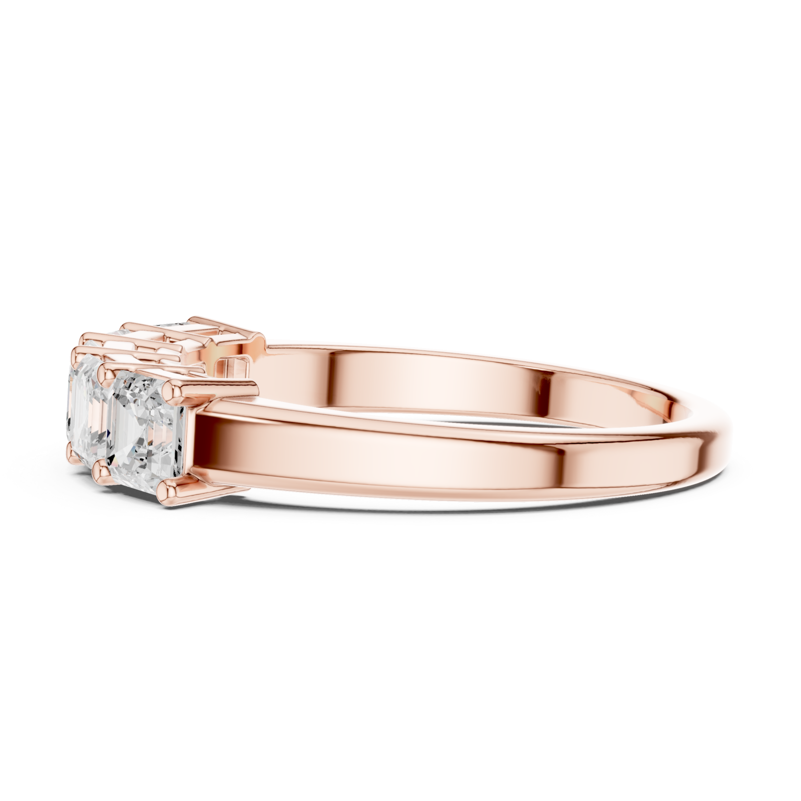  Rose Gold Graceful Radiance Five Stone Ring Side View