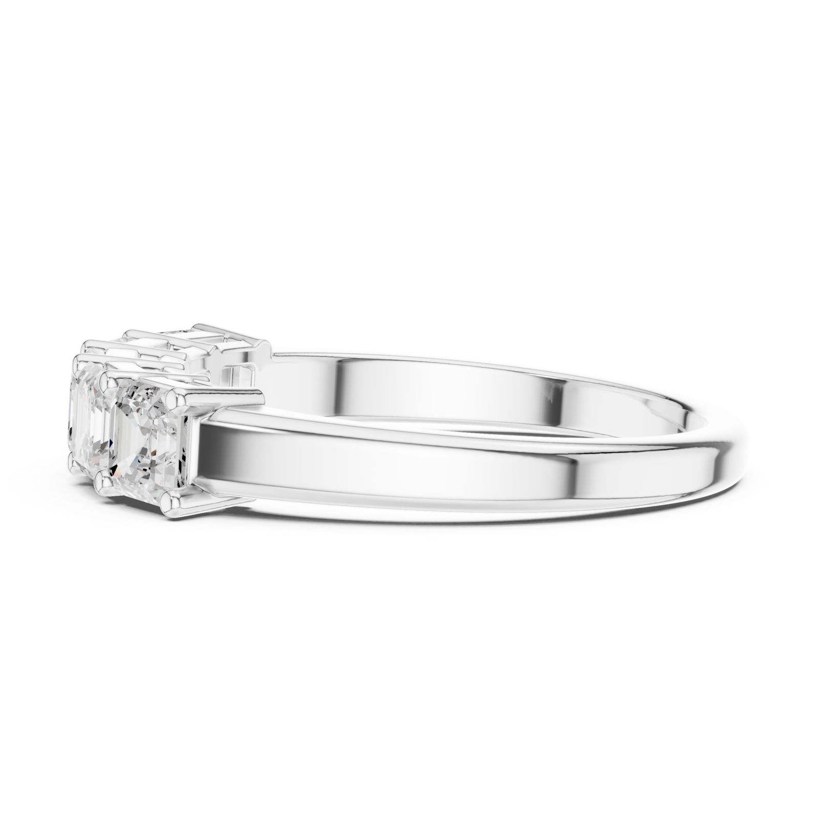  White Gold Graceful Radiance Five Stone Ring Side View