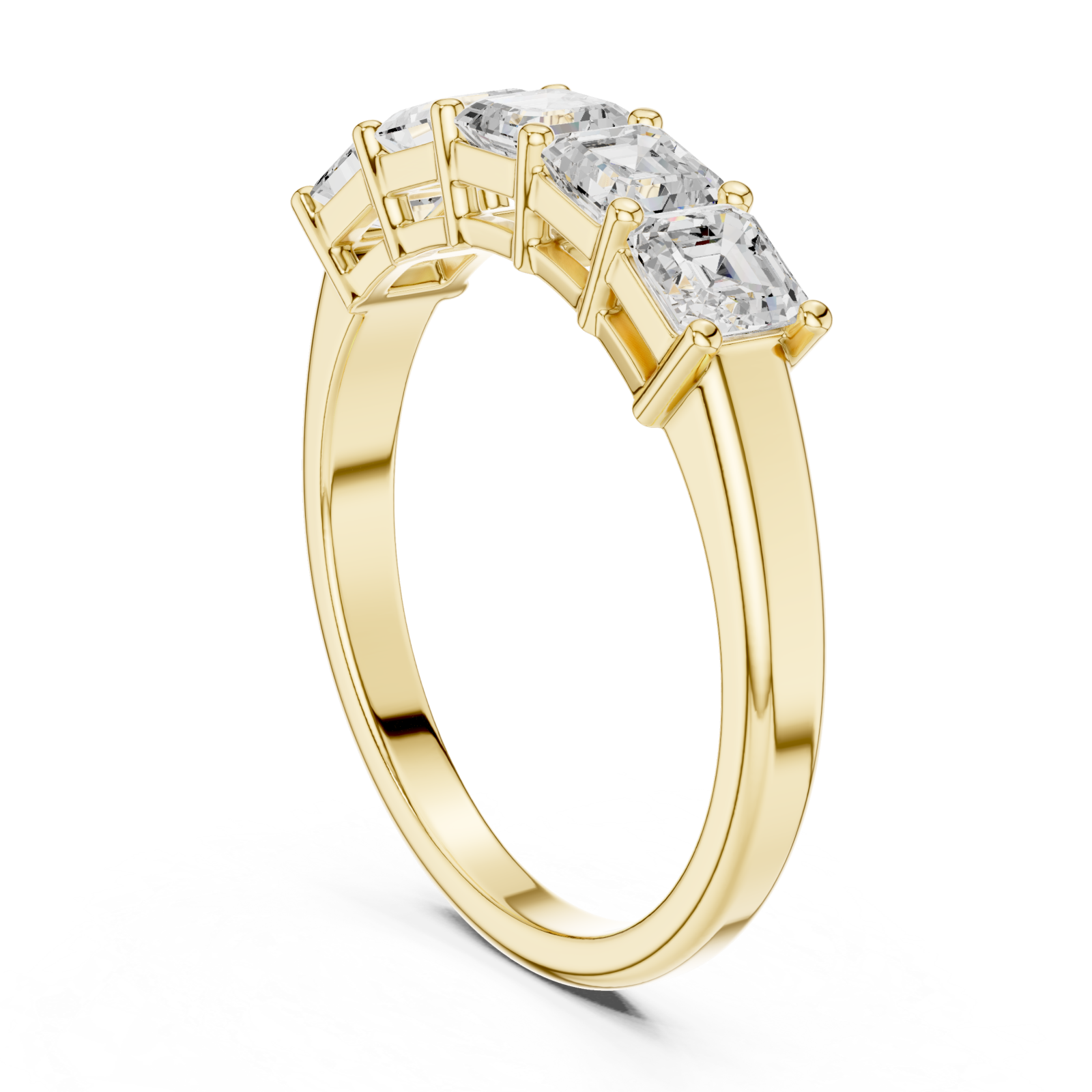  Gold Graceful Radiance Five Stone Ring Left View
