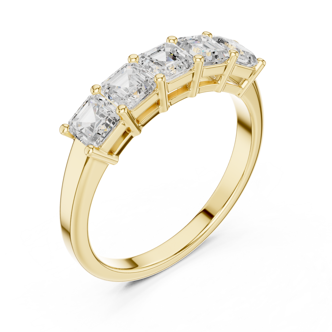 Gold Graceful Radiance Five Stone Ring Right View