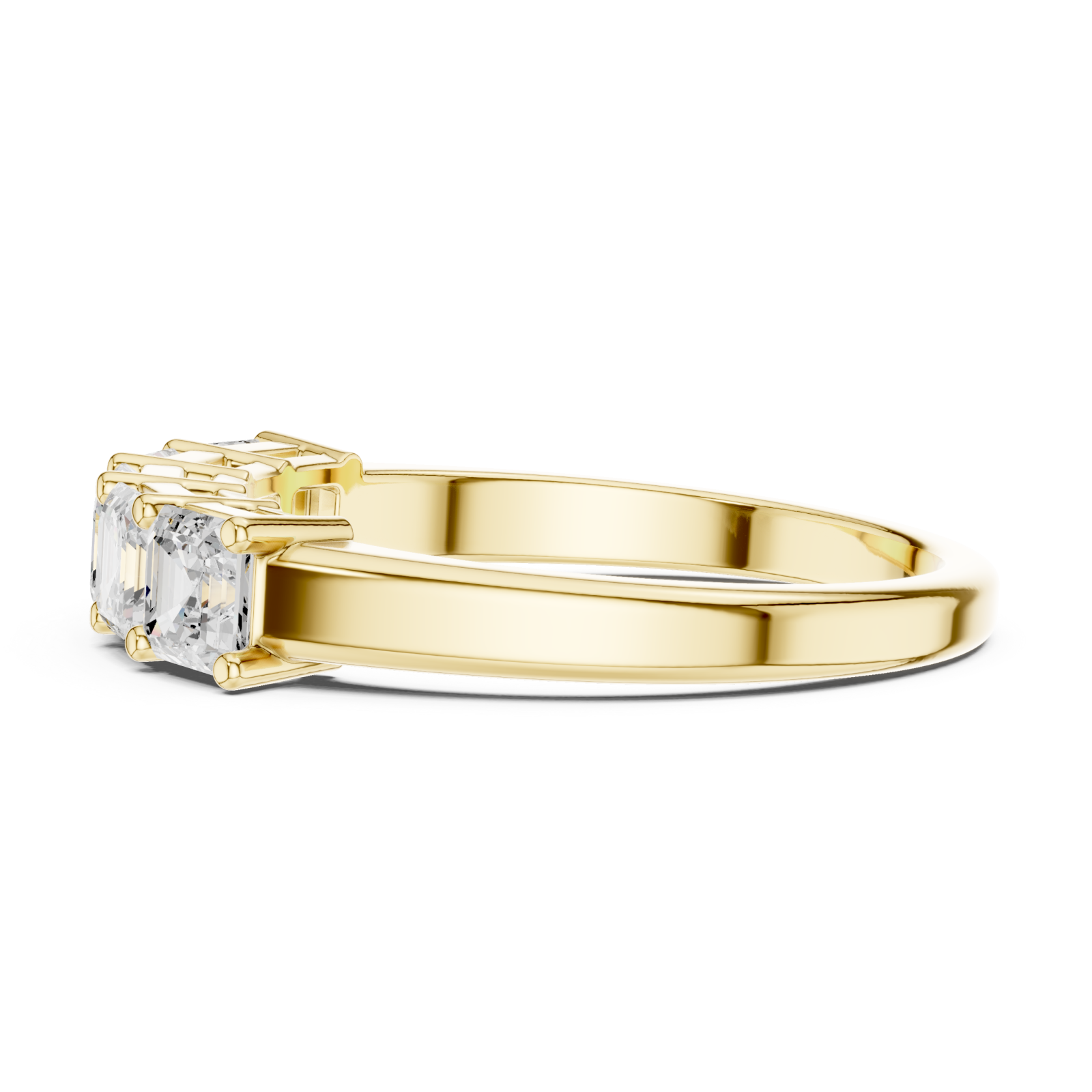  Gold Graceful Radiance Five Stone Ring Side View