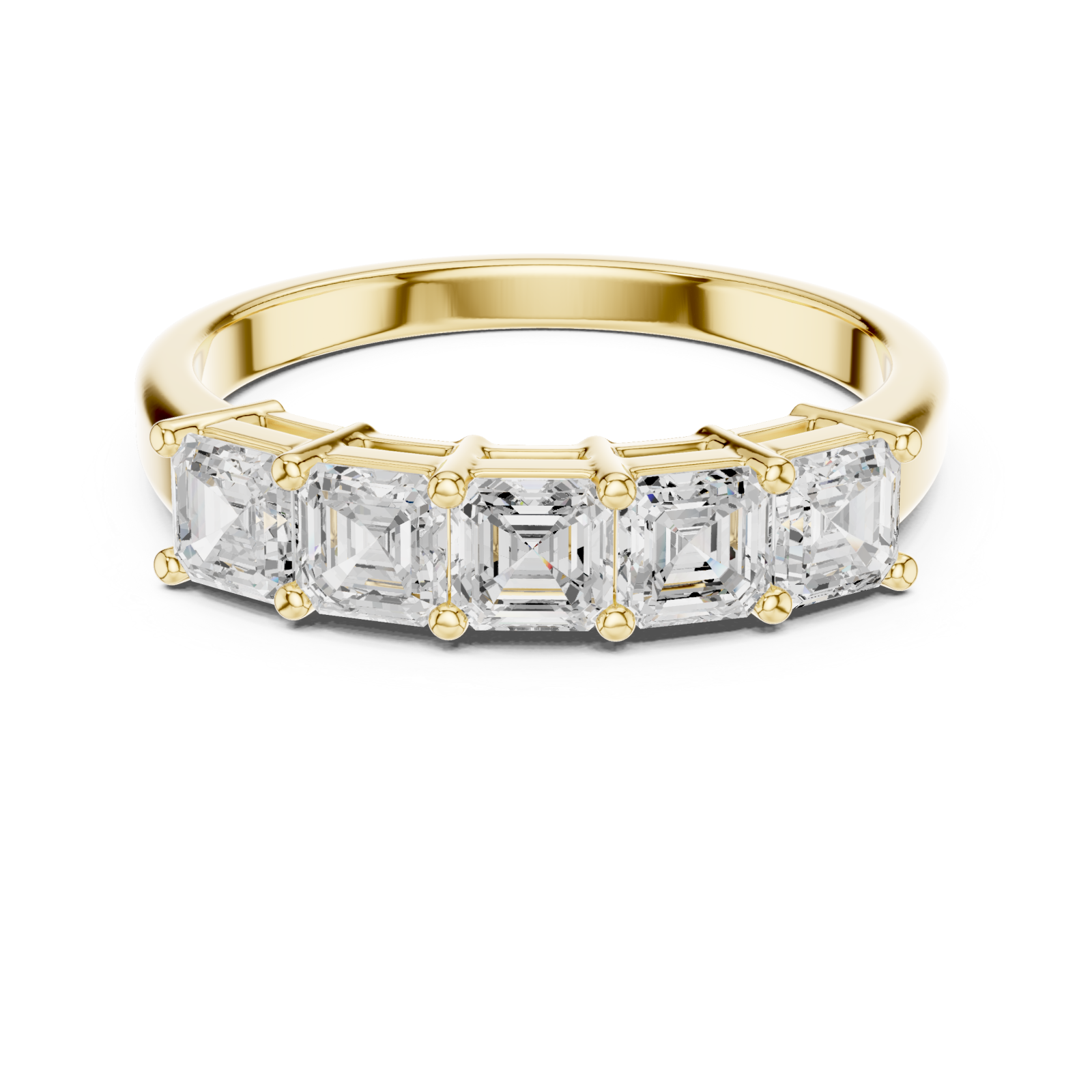  Gold Graceful Radiance Five Stone Ring Front View