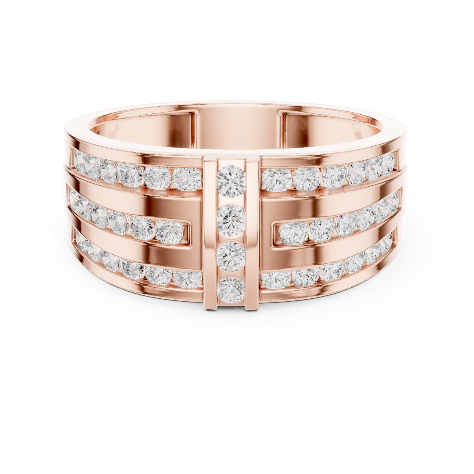  Rose Gold Radiant Pathway Luxe Band Front View