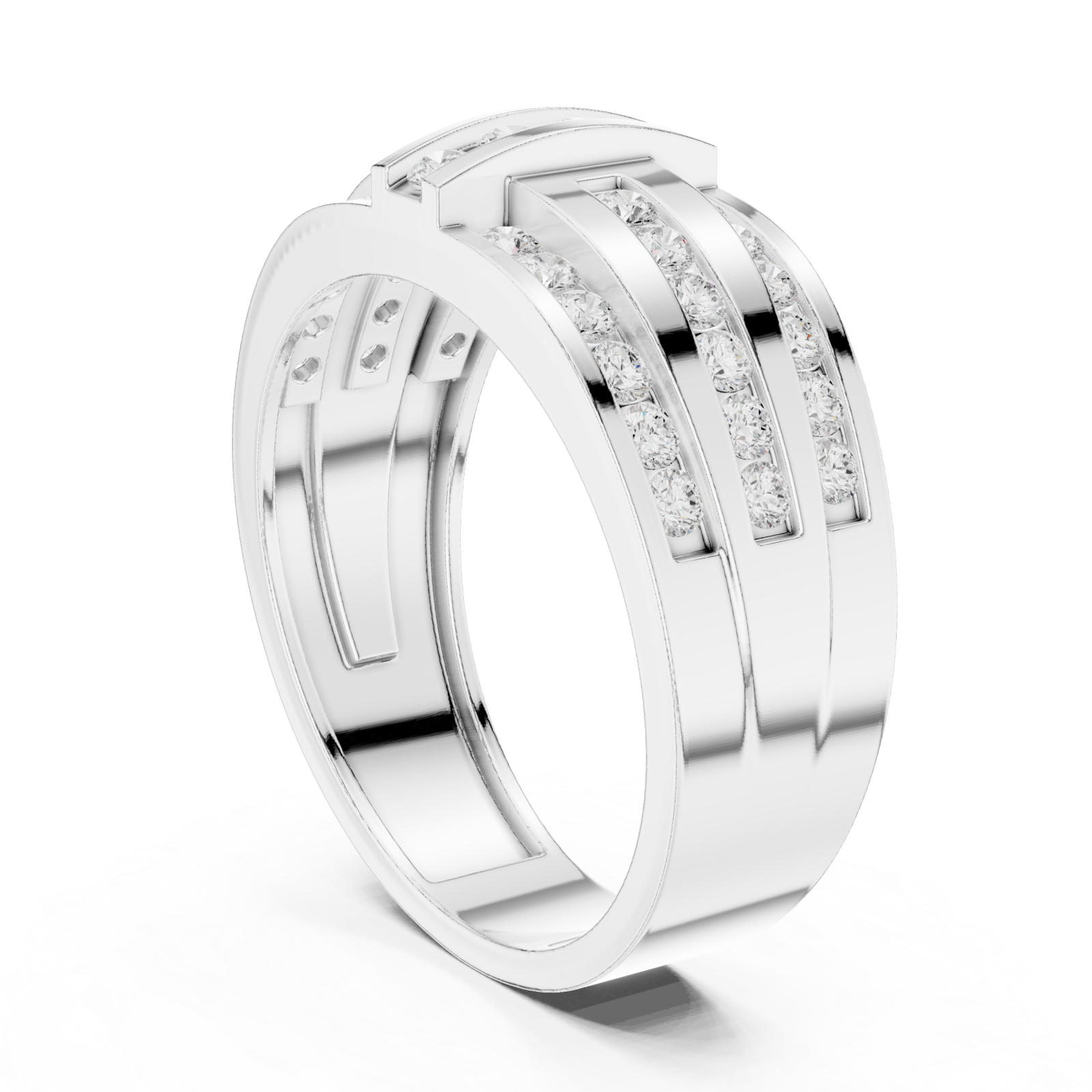  White Gold Radiant Pathway Luxe Band Left View