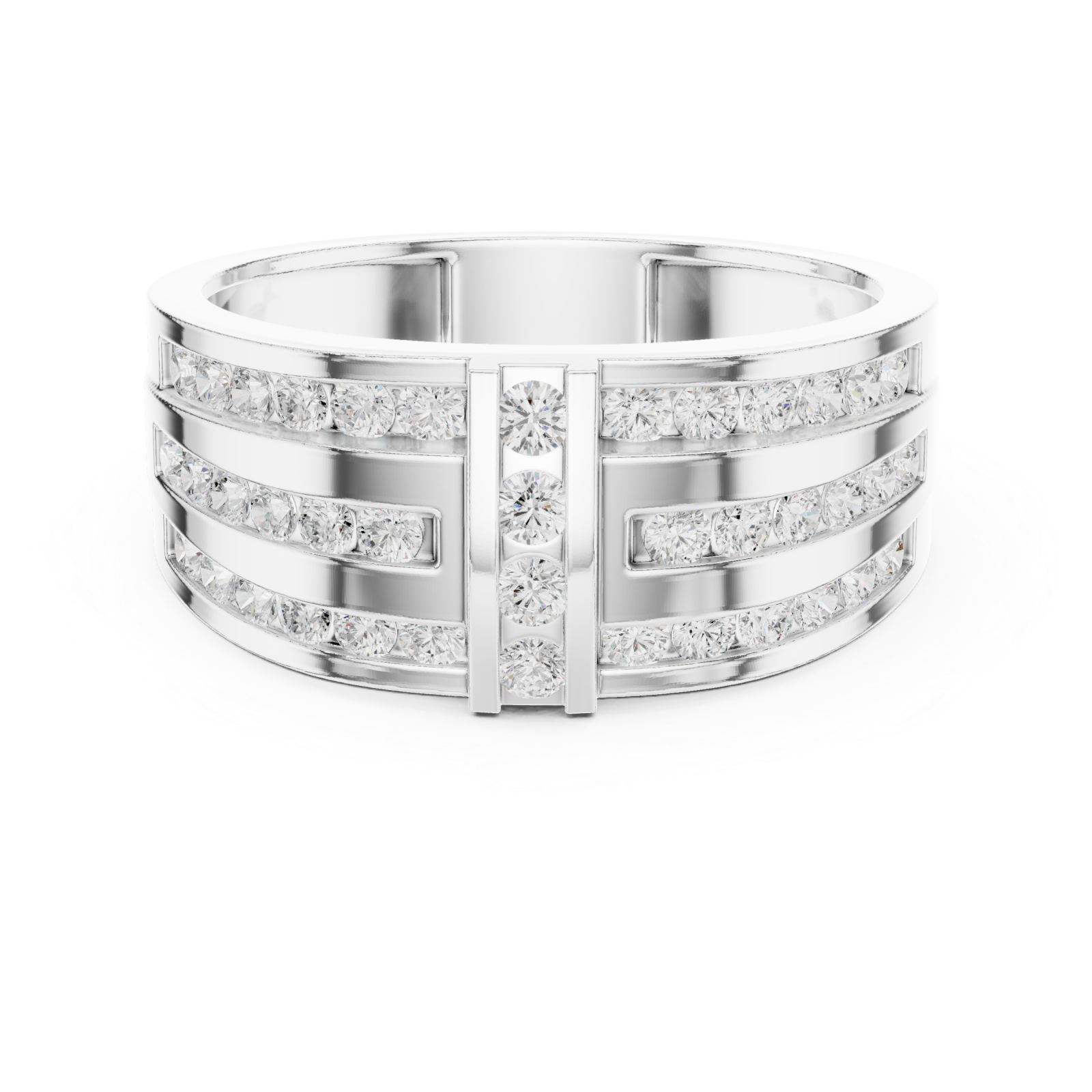  White Gold Radiant Pathway Luxe Band Front View