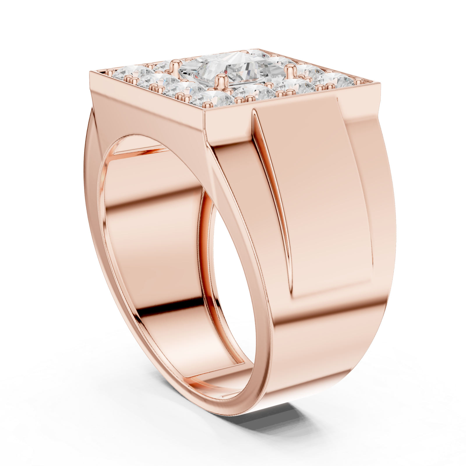  Rose Gold Grand Mosaic Majesty Band Ring Left View