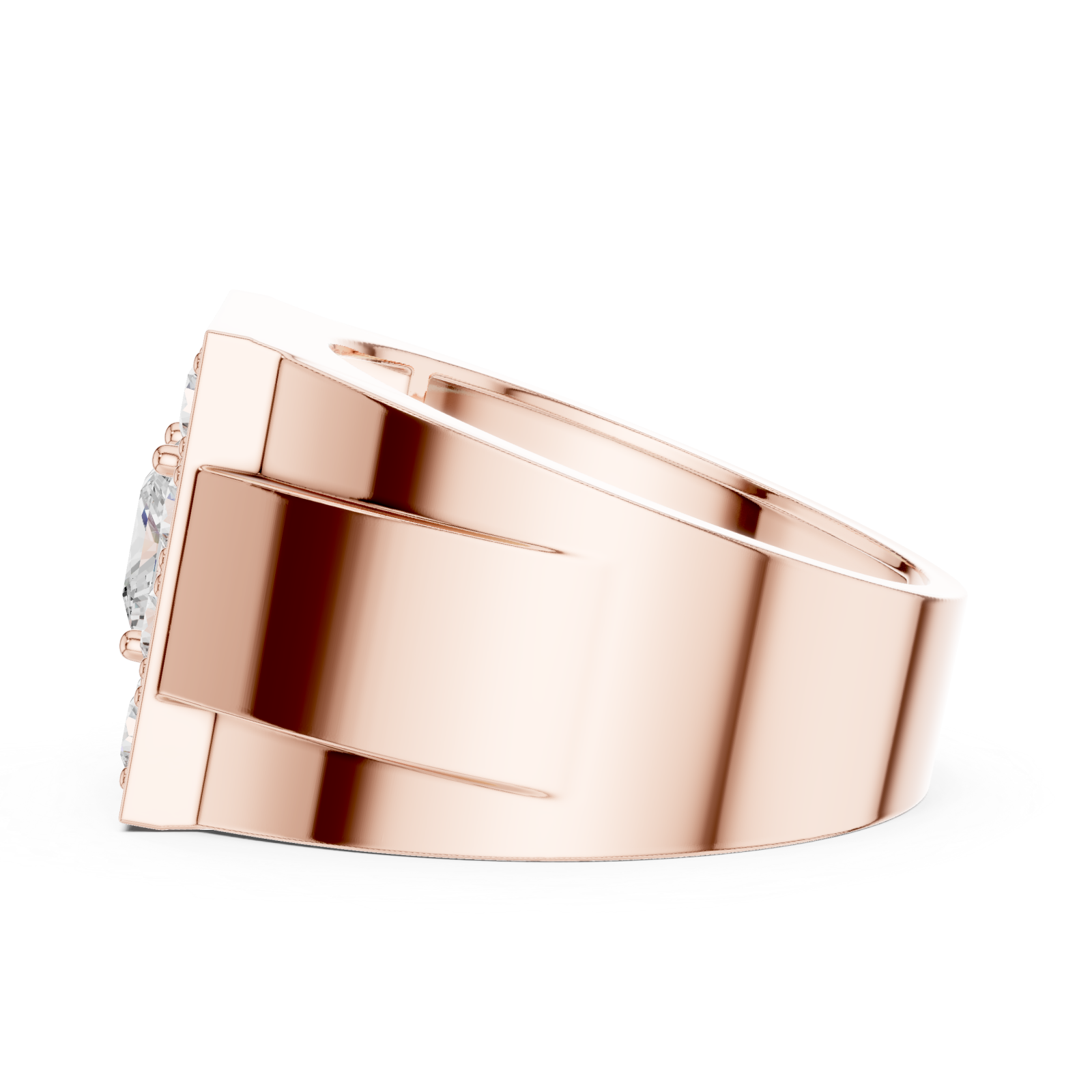  Rose Gold Grand Mosaic Majesty Band Ring Side View