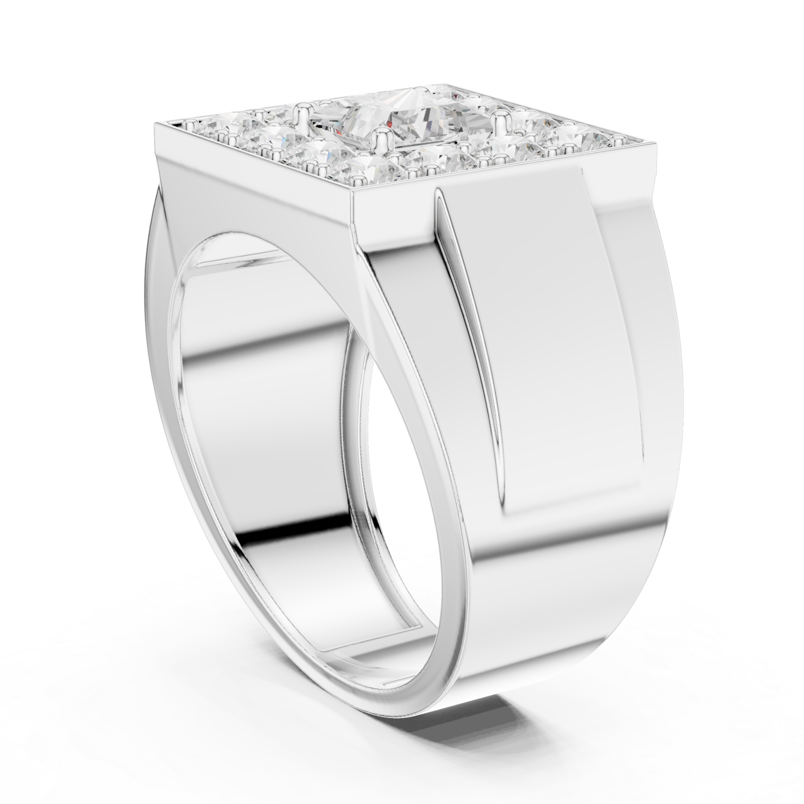  White Gold Grand Mosaic Majesty Band Ring Left View