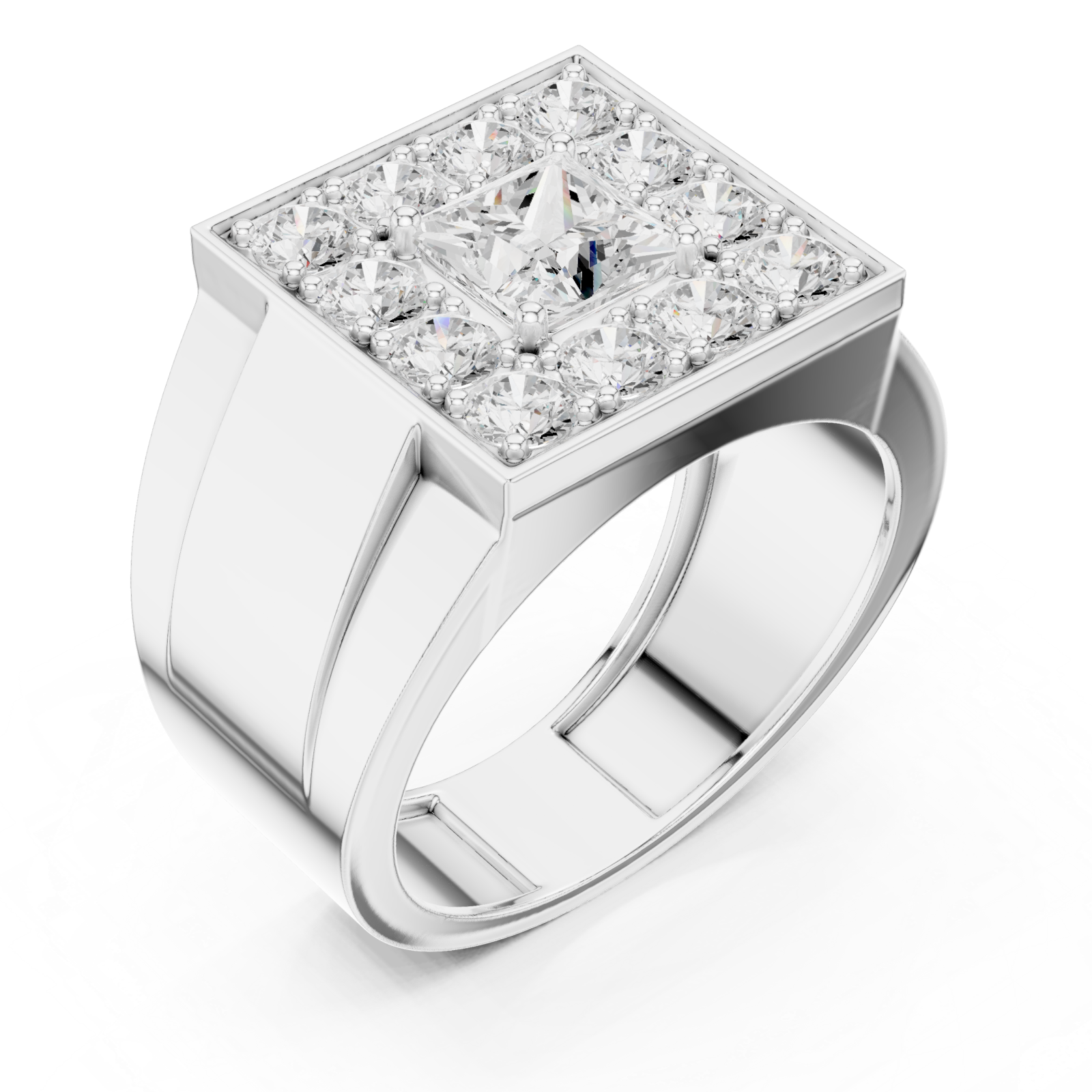  White Gold Grand Mosaic Majesty Band Ring Right View