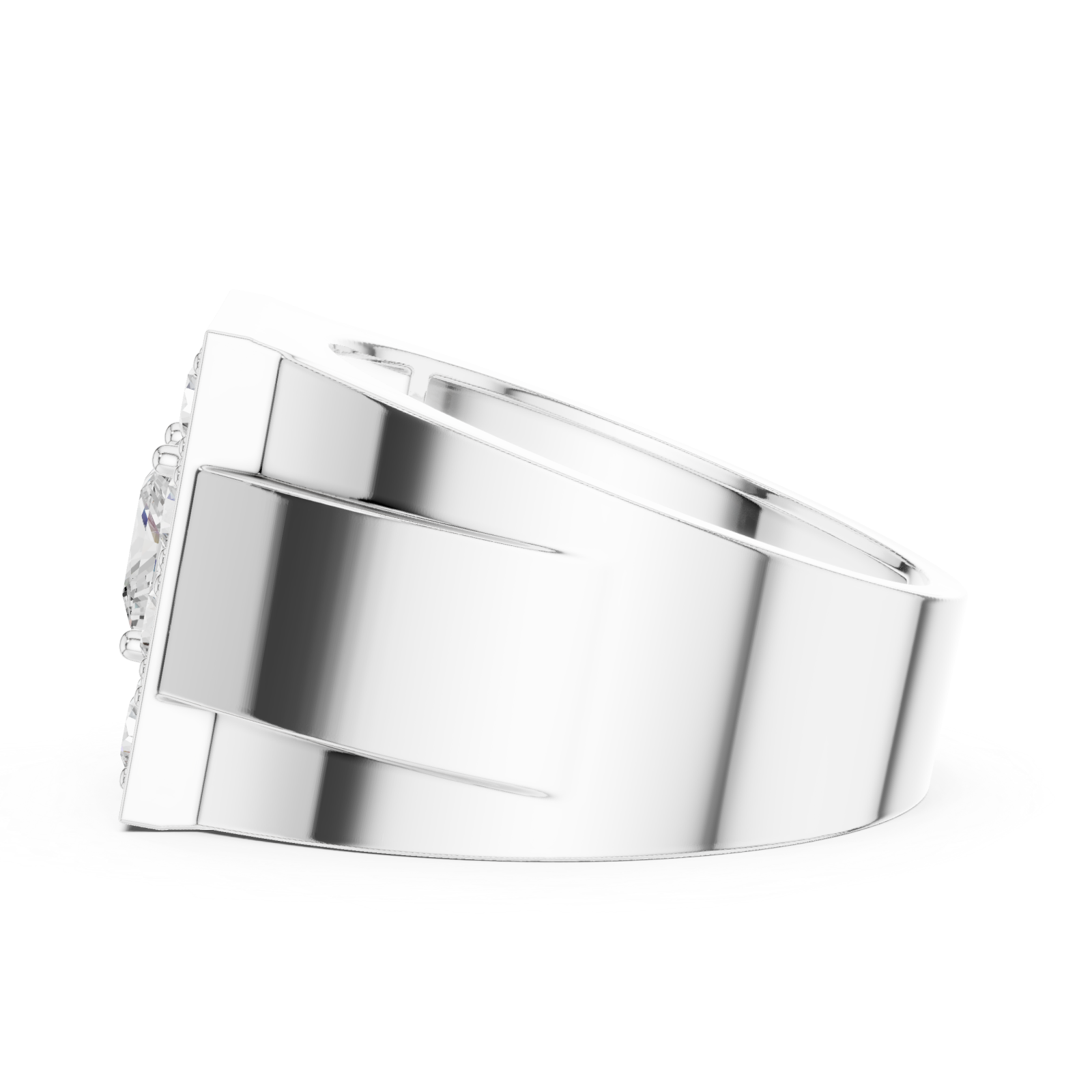  White Gold Grand Mosaic Majesty Band Ring Side View