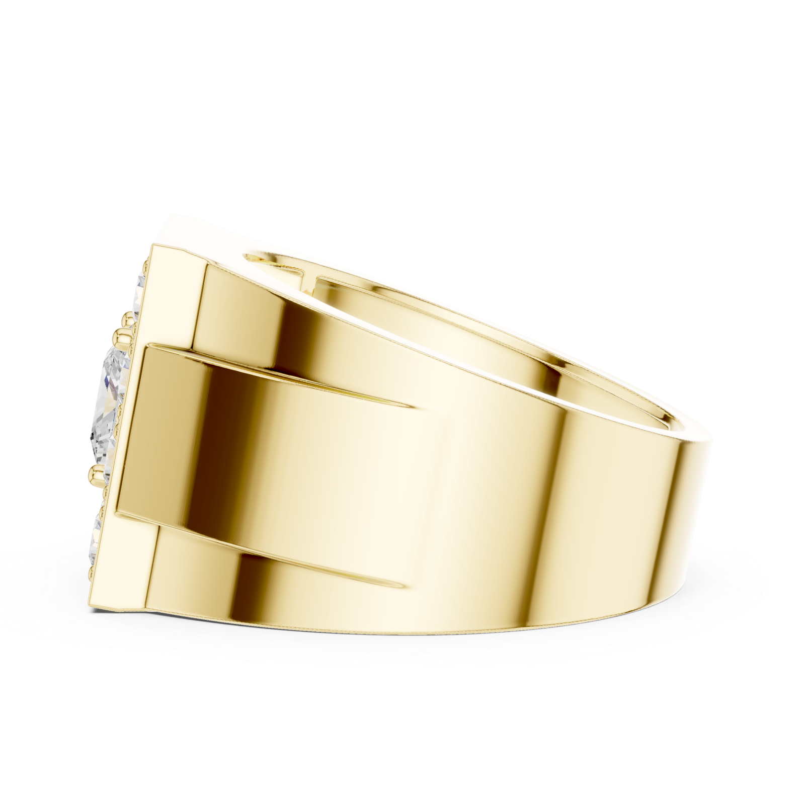 Gold Grand Mosaic Majesty Band Ring Side View