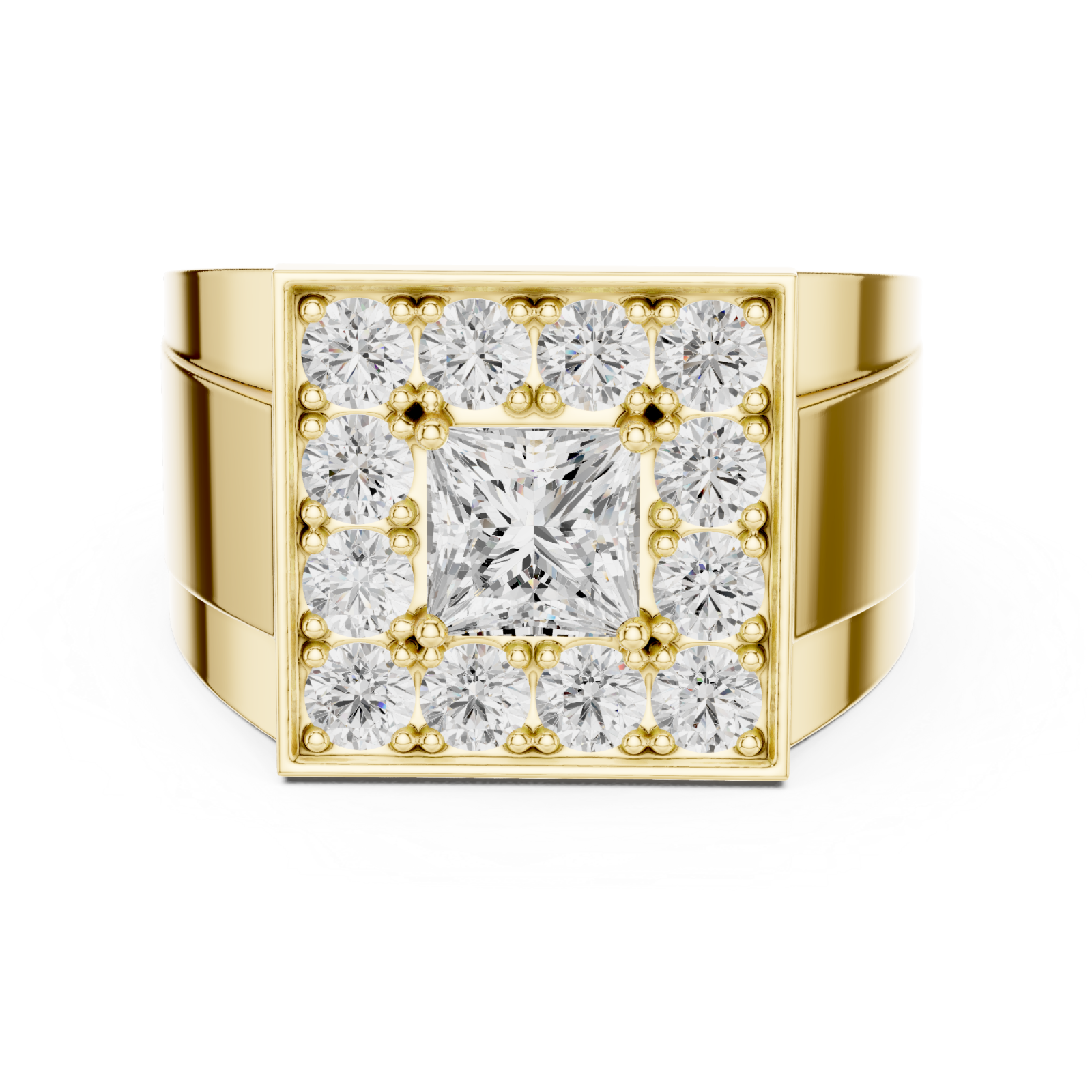  Gold Grand Mosaic Majesty Band Ring Front View