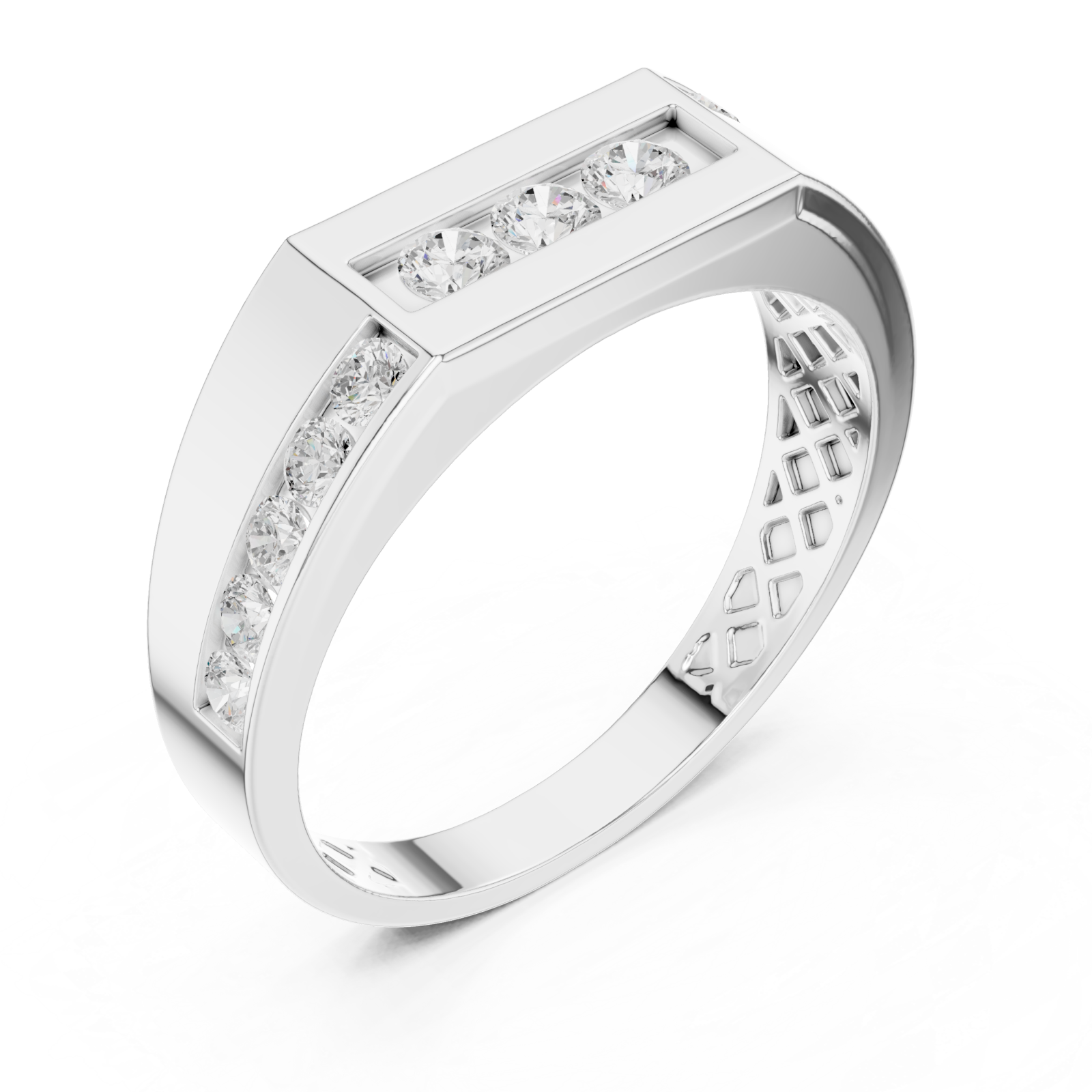  White Gold Timeless Gentleman's Channel Band Right View