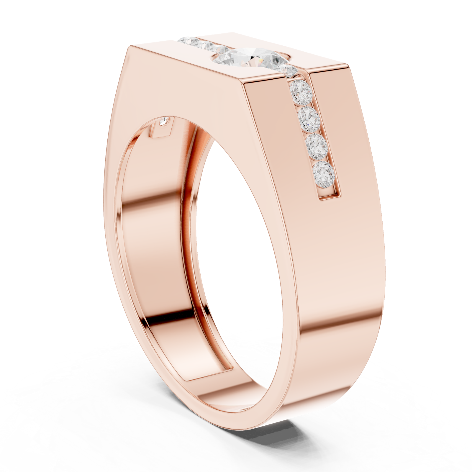  Rose Gold Celestial Lineage Modernist Band Ring Left View
