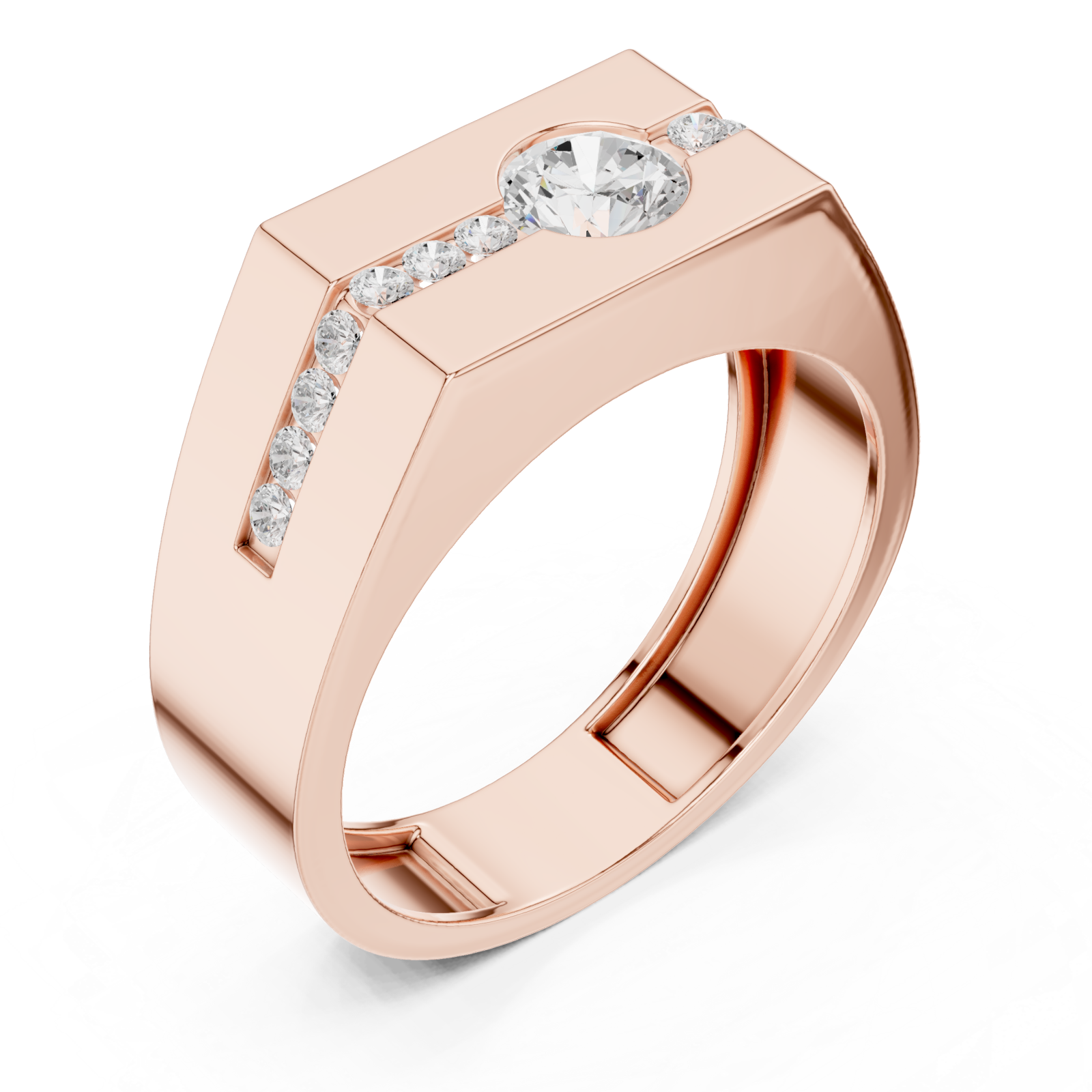  Rose Gold Celestial Lineage Modernist Band Ring Right View