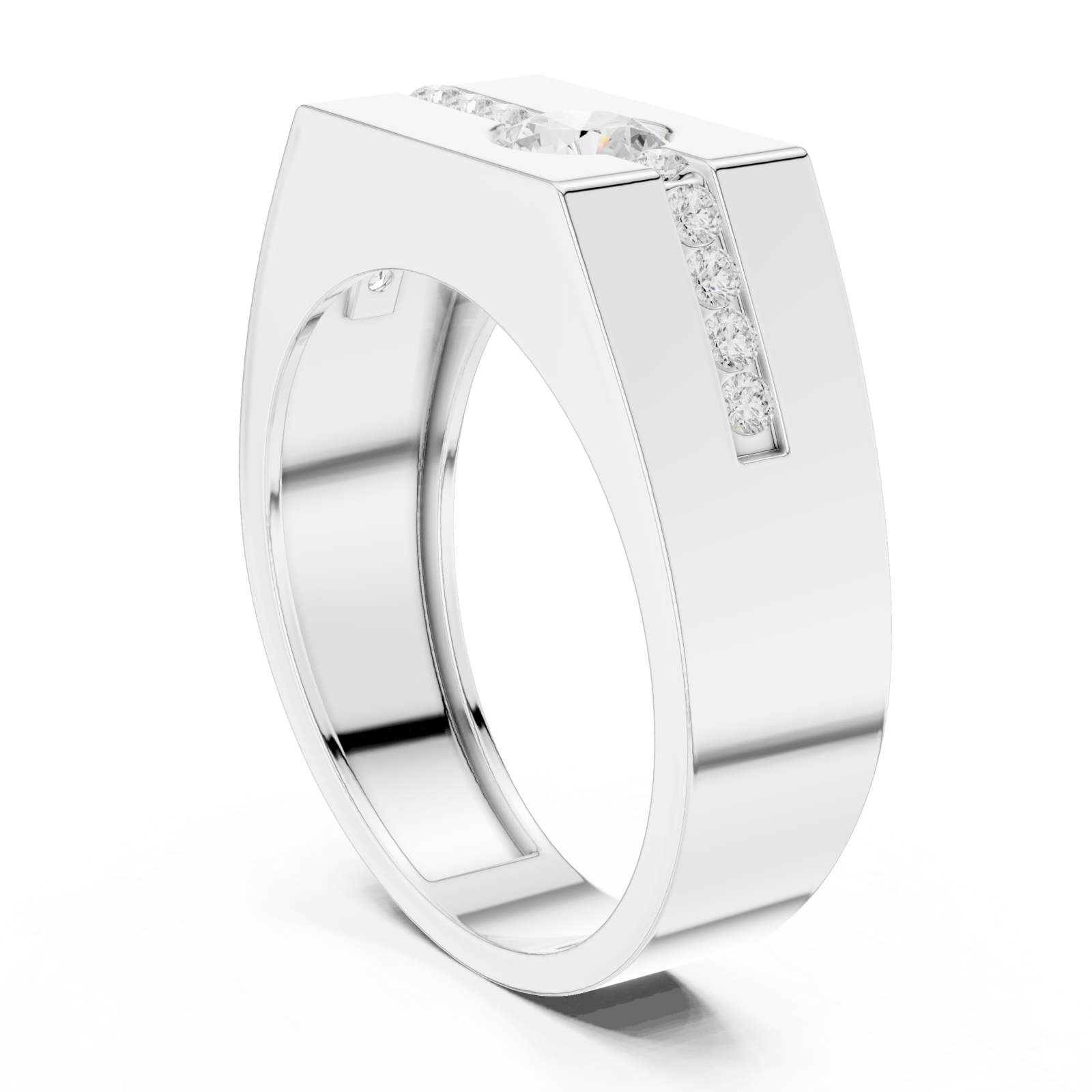  White Gold Celestial Lineage Modernist Band Ring Left View
