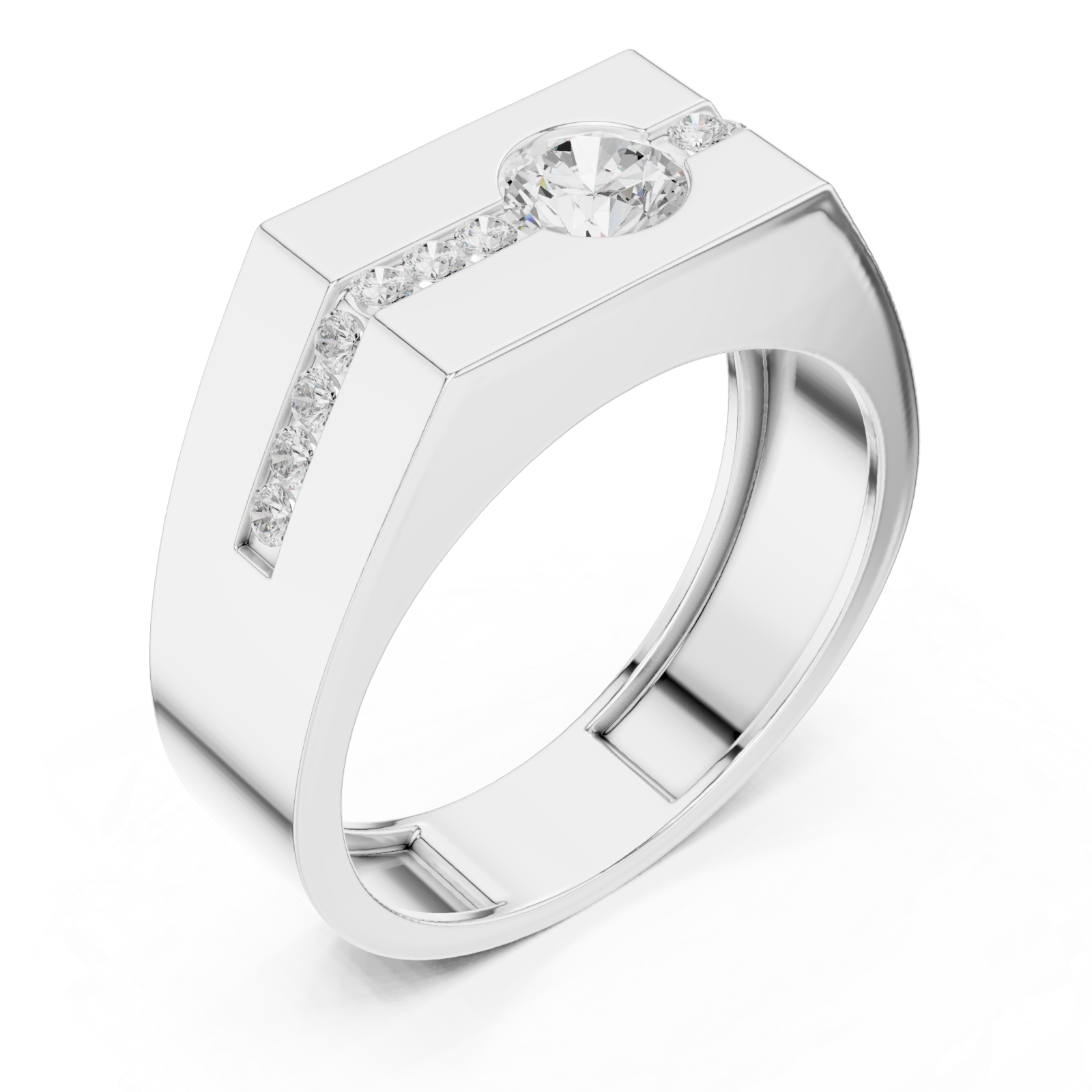  White Gold Celestial Lineage Modernist Band Ring Right View