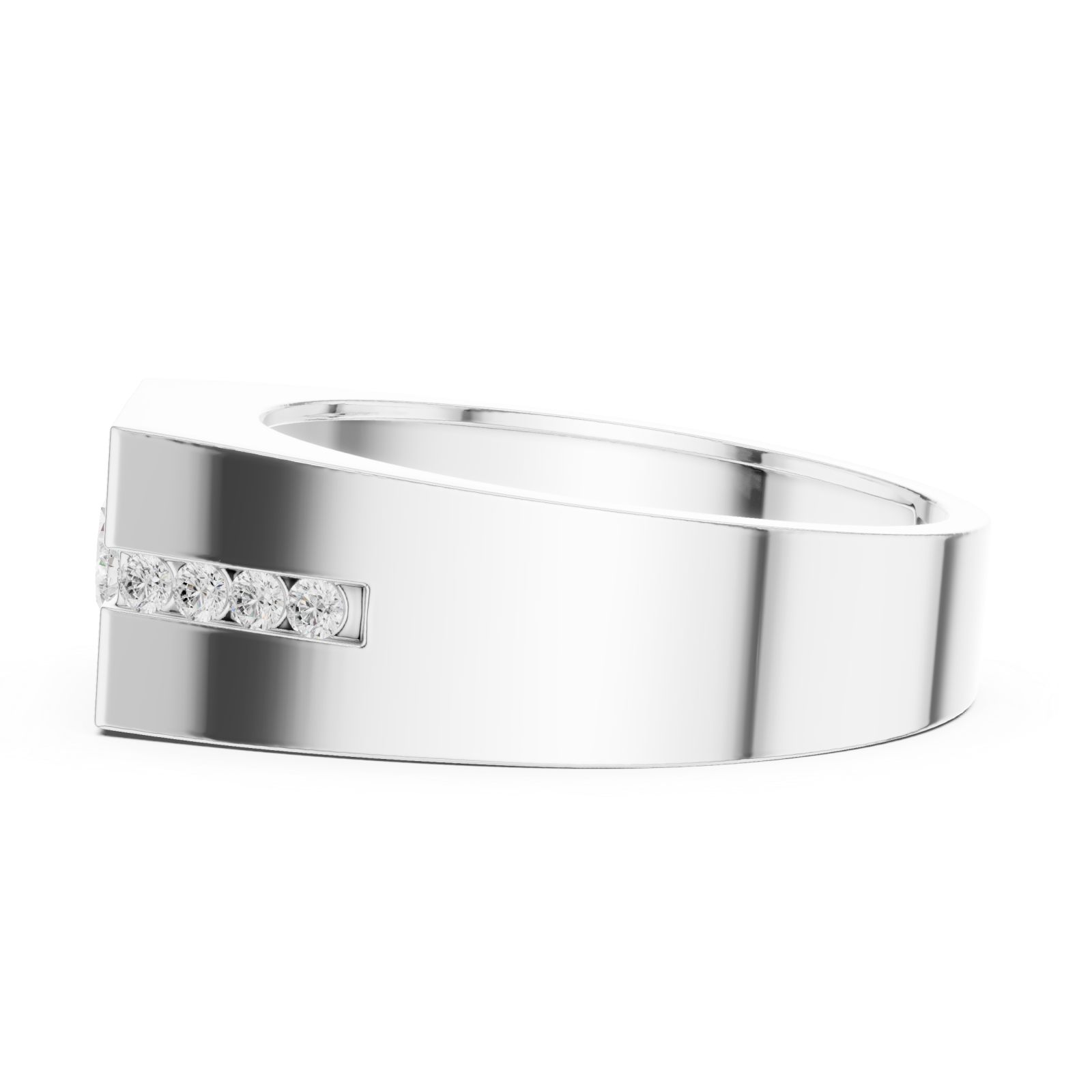  White Gold Celestial Lineage Modernist Band Ring Side View