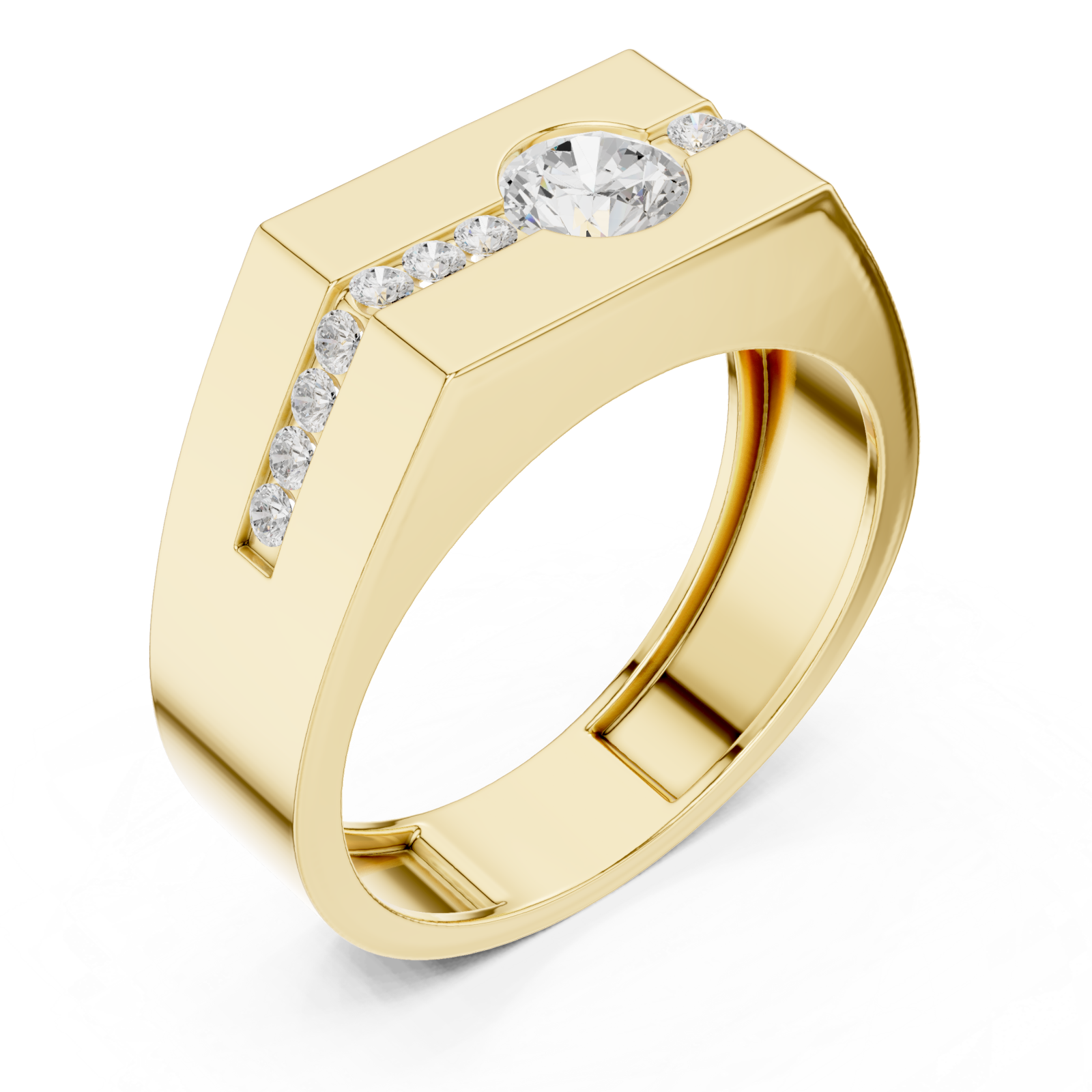 Gold Celestial Lineage Modernist Band Ring Right View