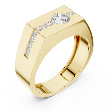 Gold Celestial Lineage Modernist Band Ring Right View