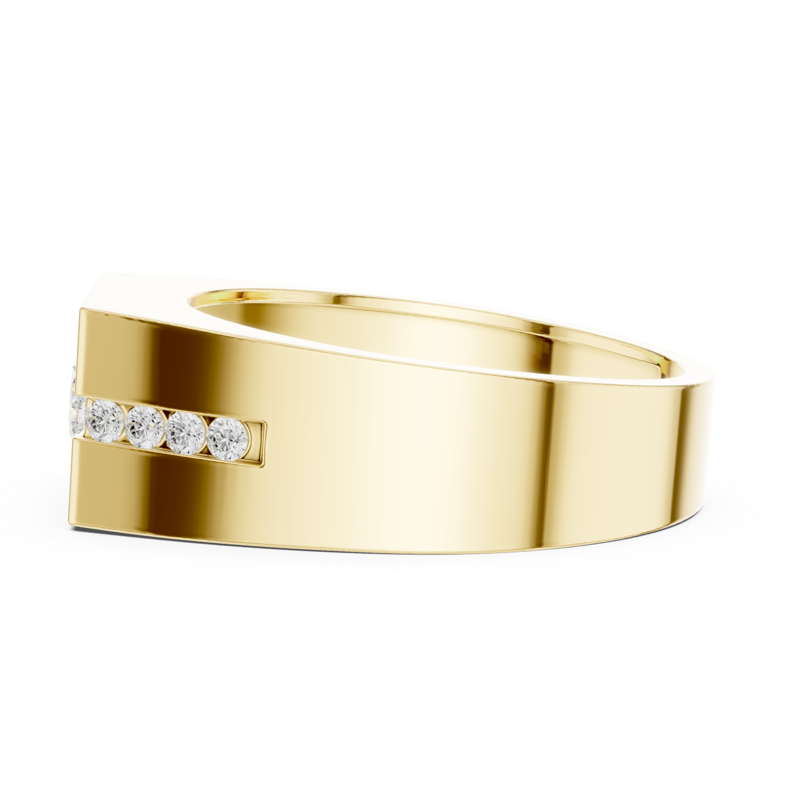  Gold Celestial Lineage Modernist Band Ring Side View