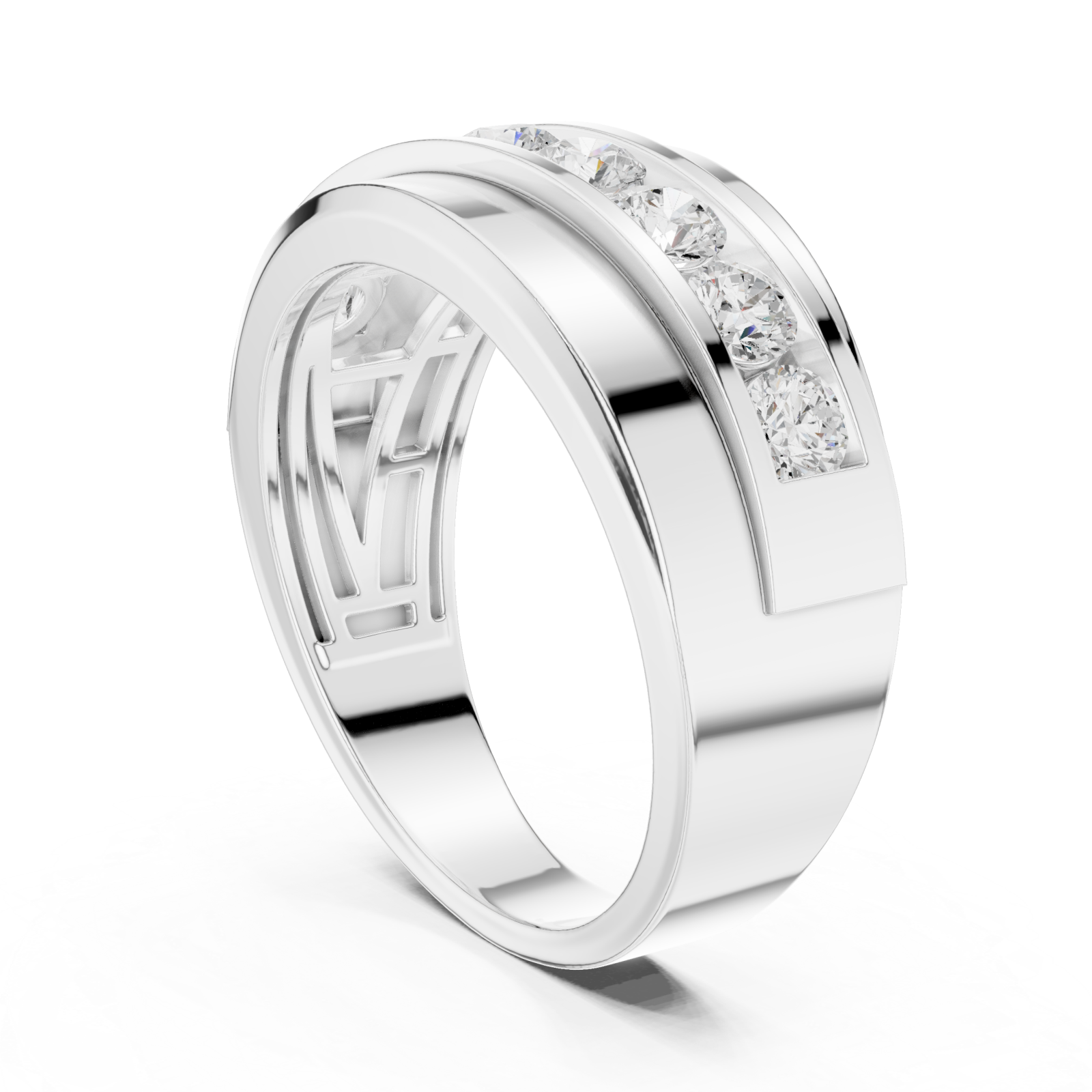  White Gold Signature Allure Fusion Band Left View
