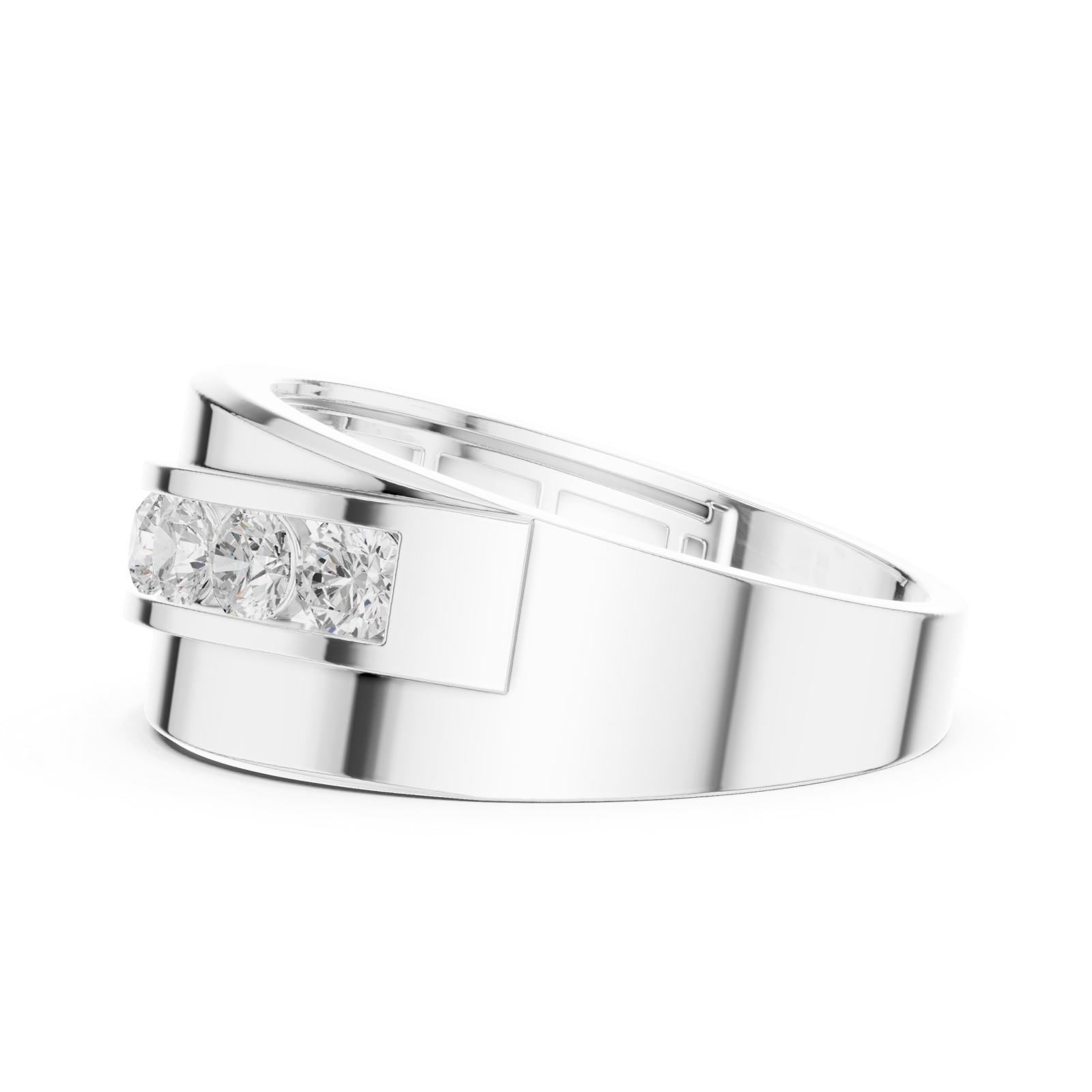  White Gold Signature Allure Fusion Band Side View