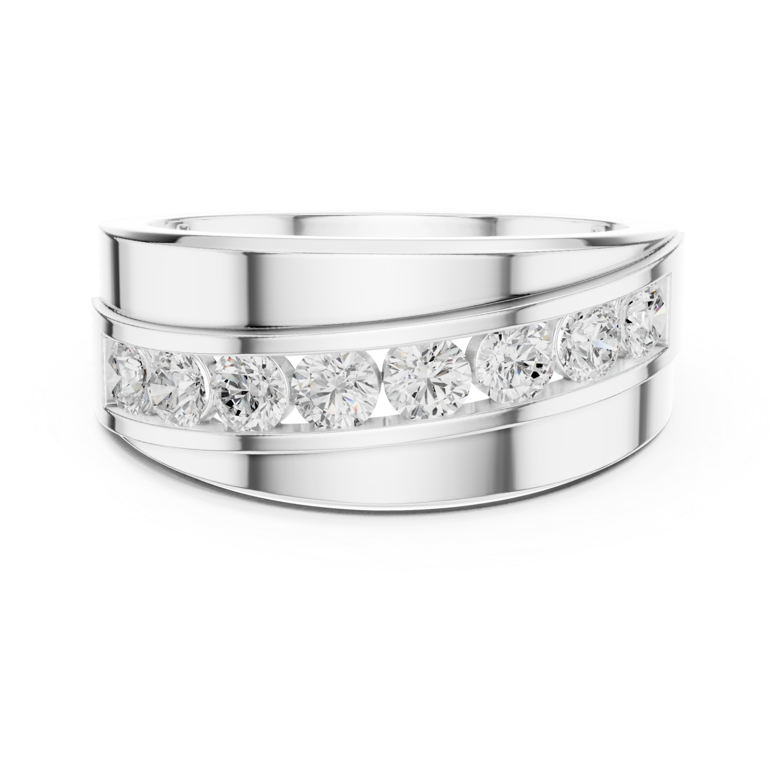  White Gold Signature Allure Fusion Band Front View