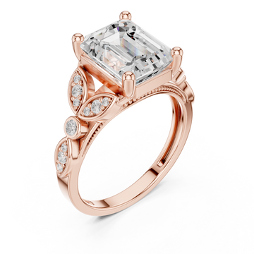  Rose Gold Whispering Petal Radiance Band Ring Right View