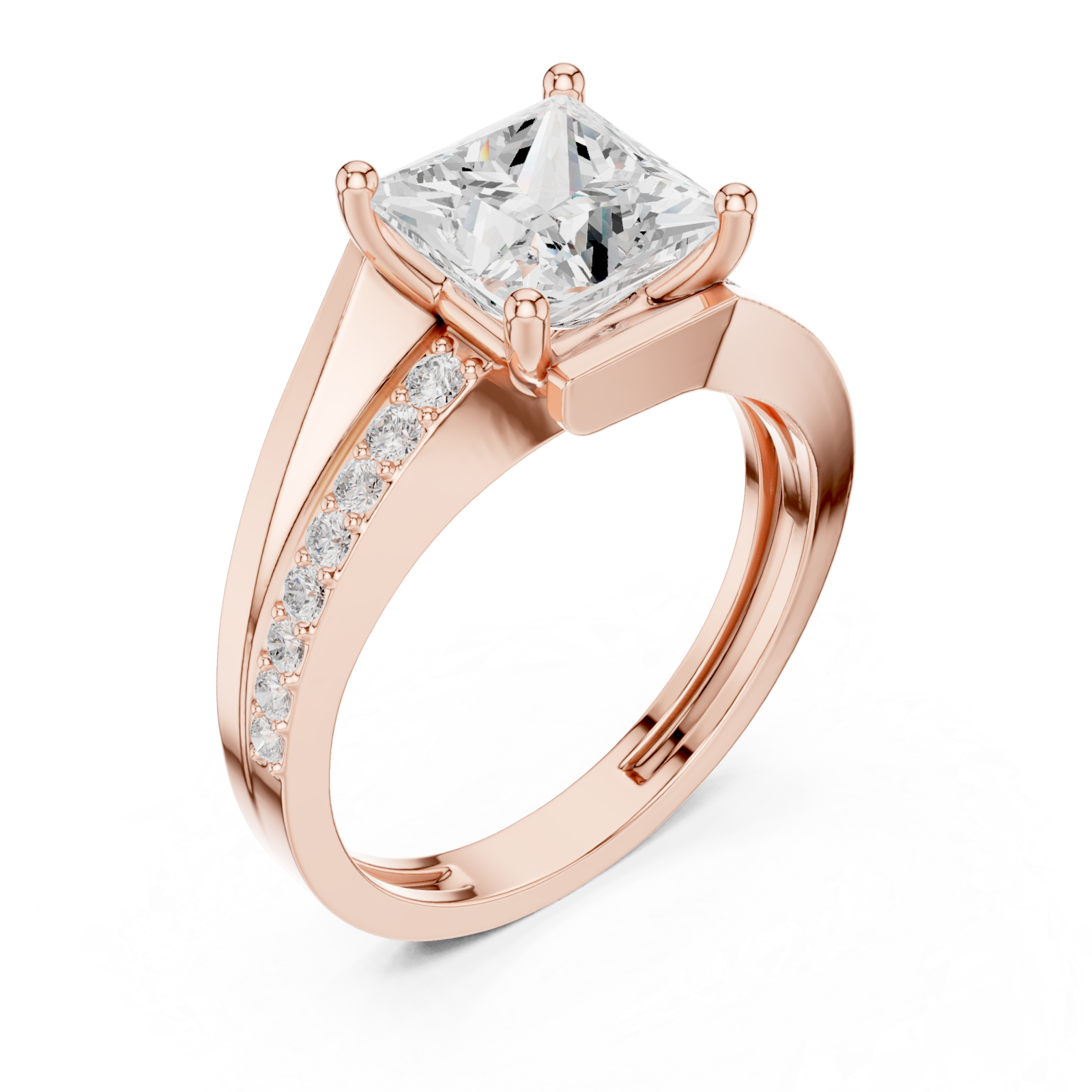  Rose Gold Celestial Gala Elegant Solitaire Ring Right View