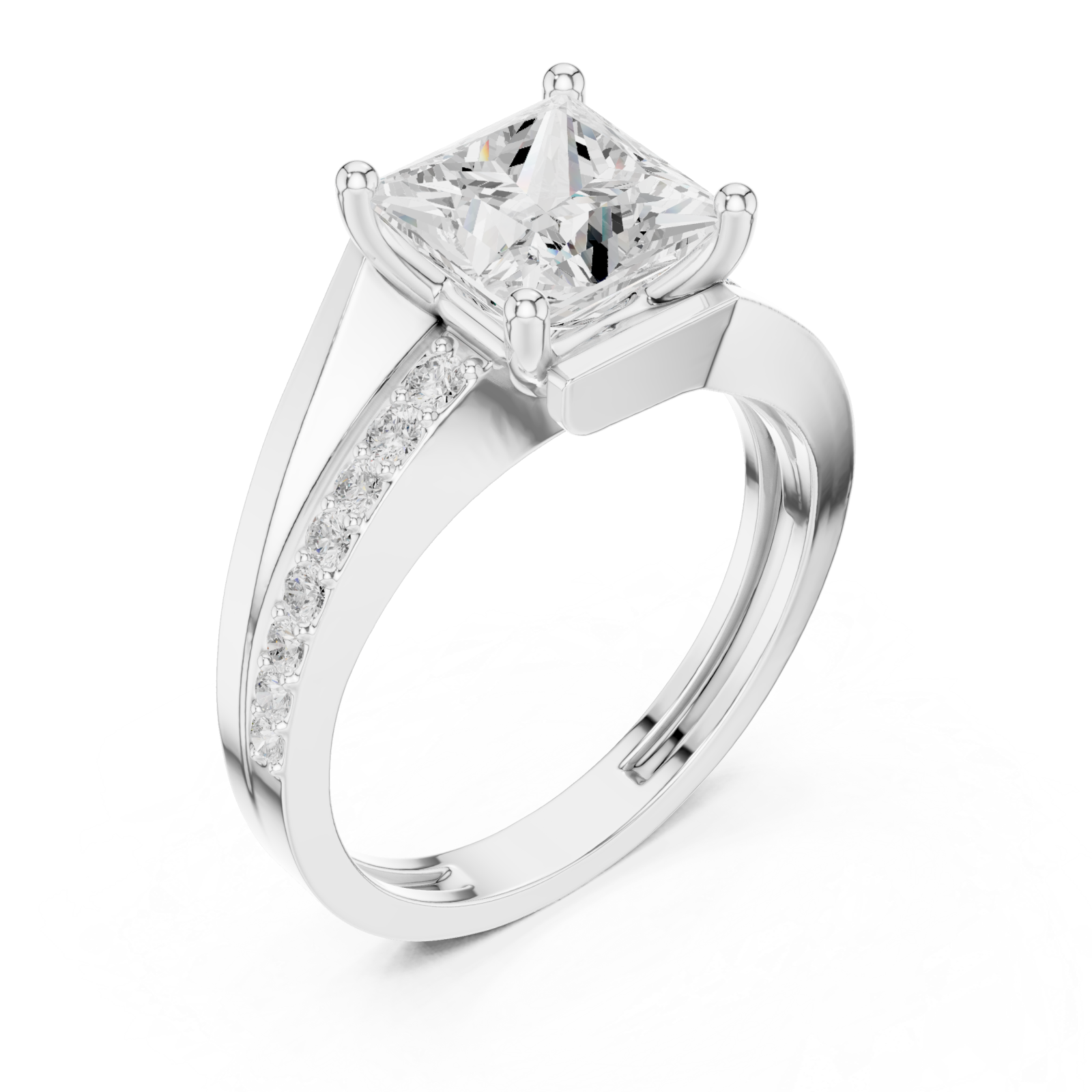  White Gold Celestial Gala Elegant Solitaire Ring Right View