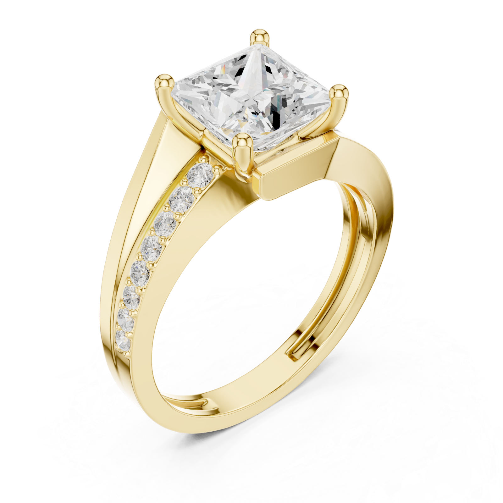 Gold Celestial Gala Elegant Solitaire Ring Right View