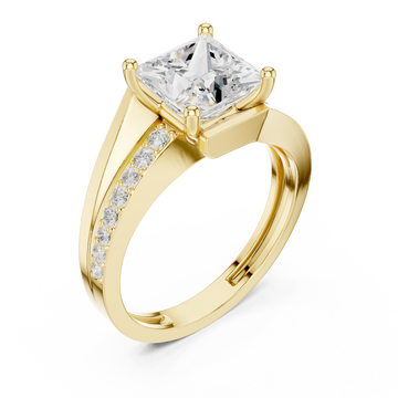 Gold Celestial Gala Elegant Solitaire Ring Right View