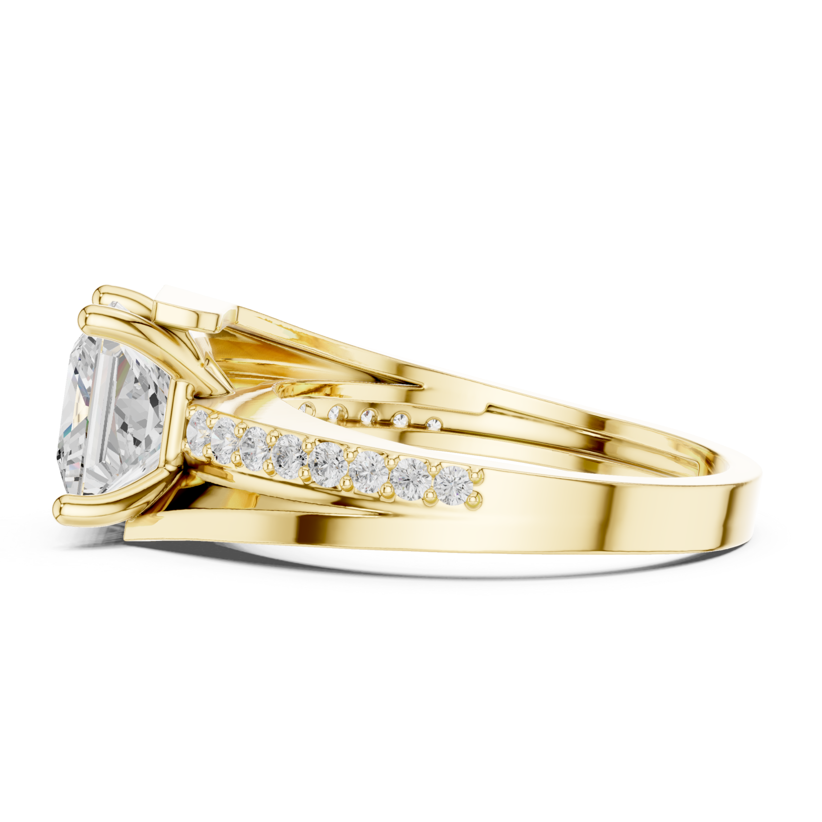  Gold Celestial Gala Elegant Solitaire Ring Side View