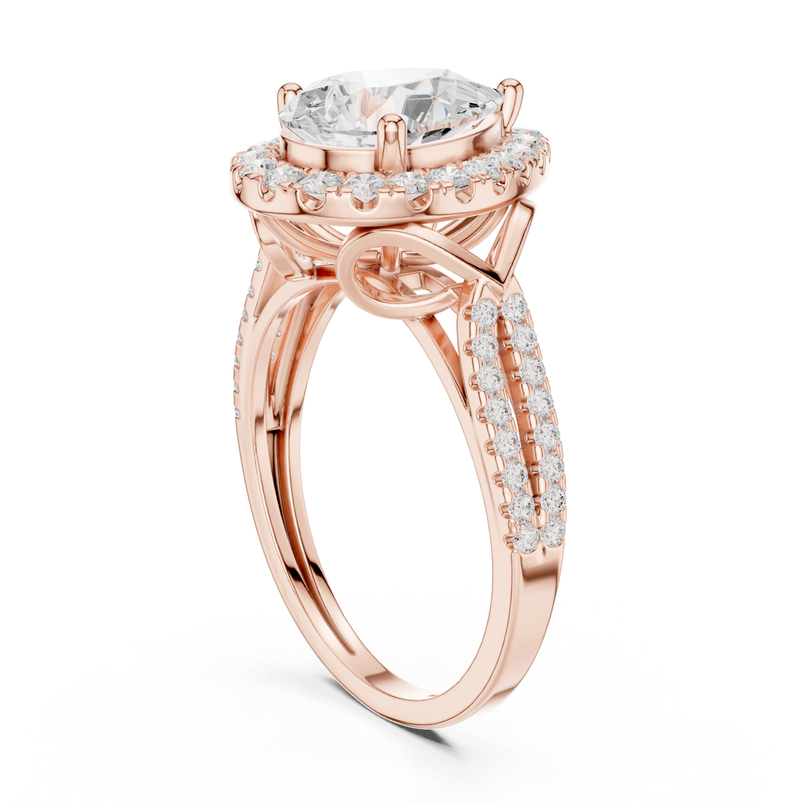  Rose Gold Celestial Crown Halo Ring Left View