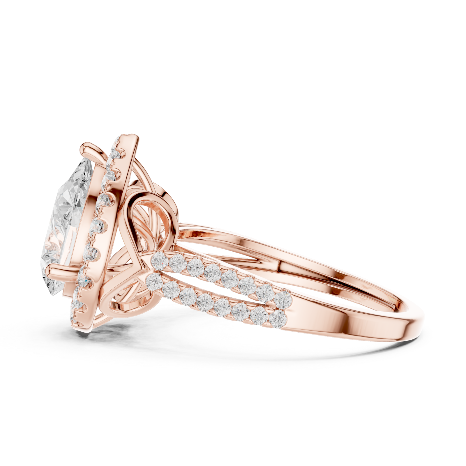  Rose Gold Celestial Crown Halo Ring Side View