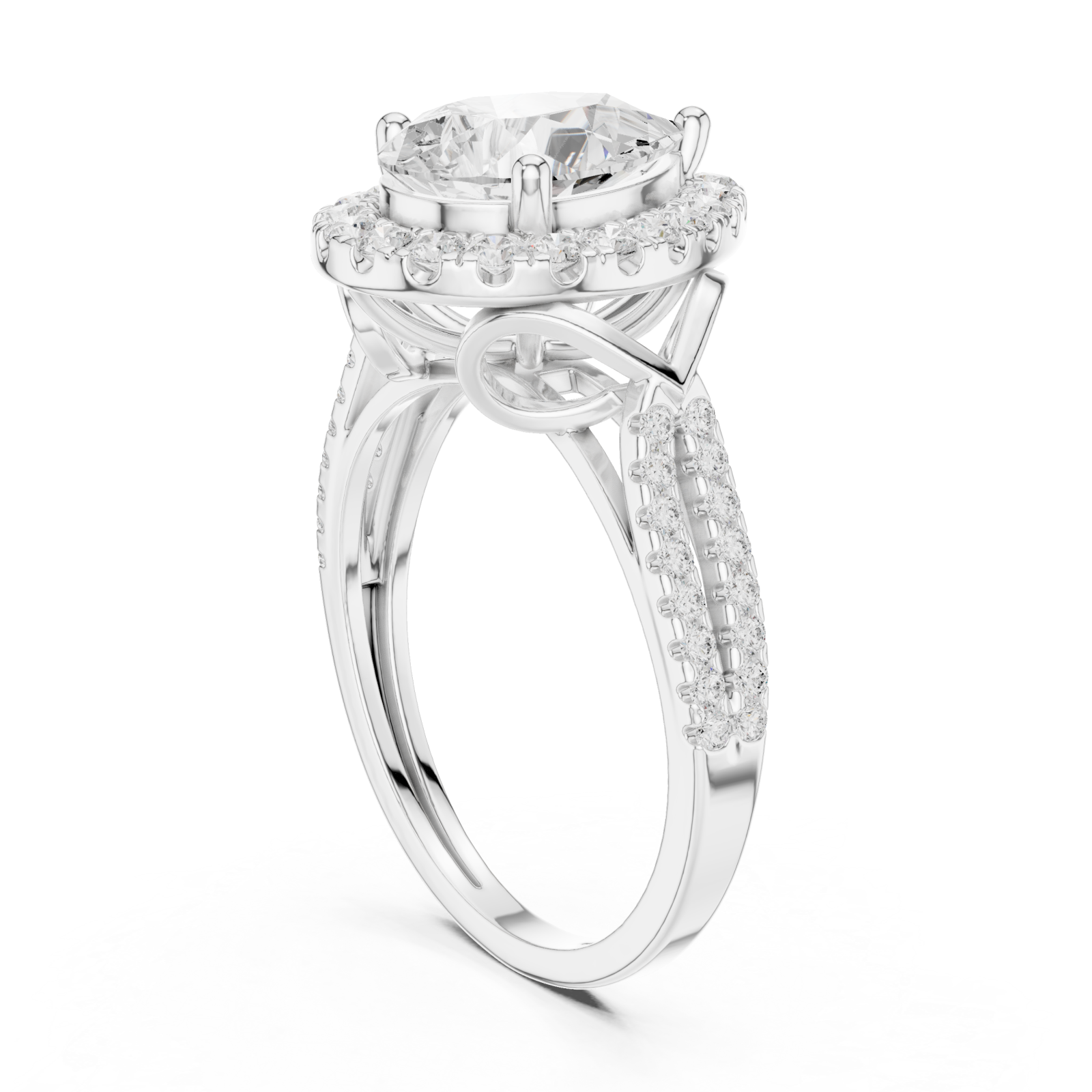  White Gold Celestial Crown Halo Ring Left View