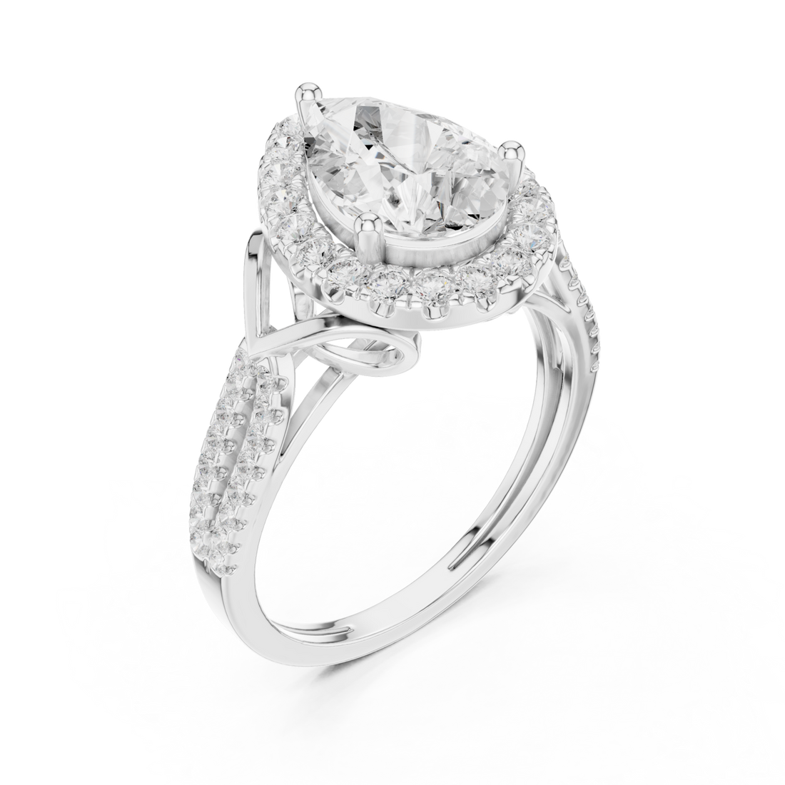  White Gold Celestial Crown Halo Ring Right View