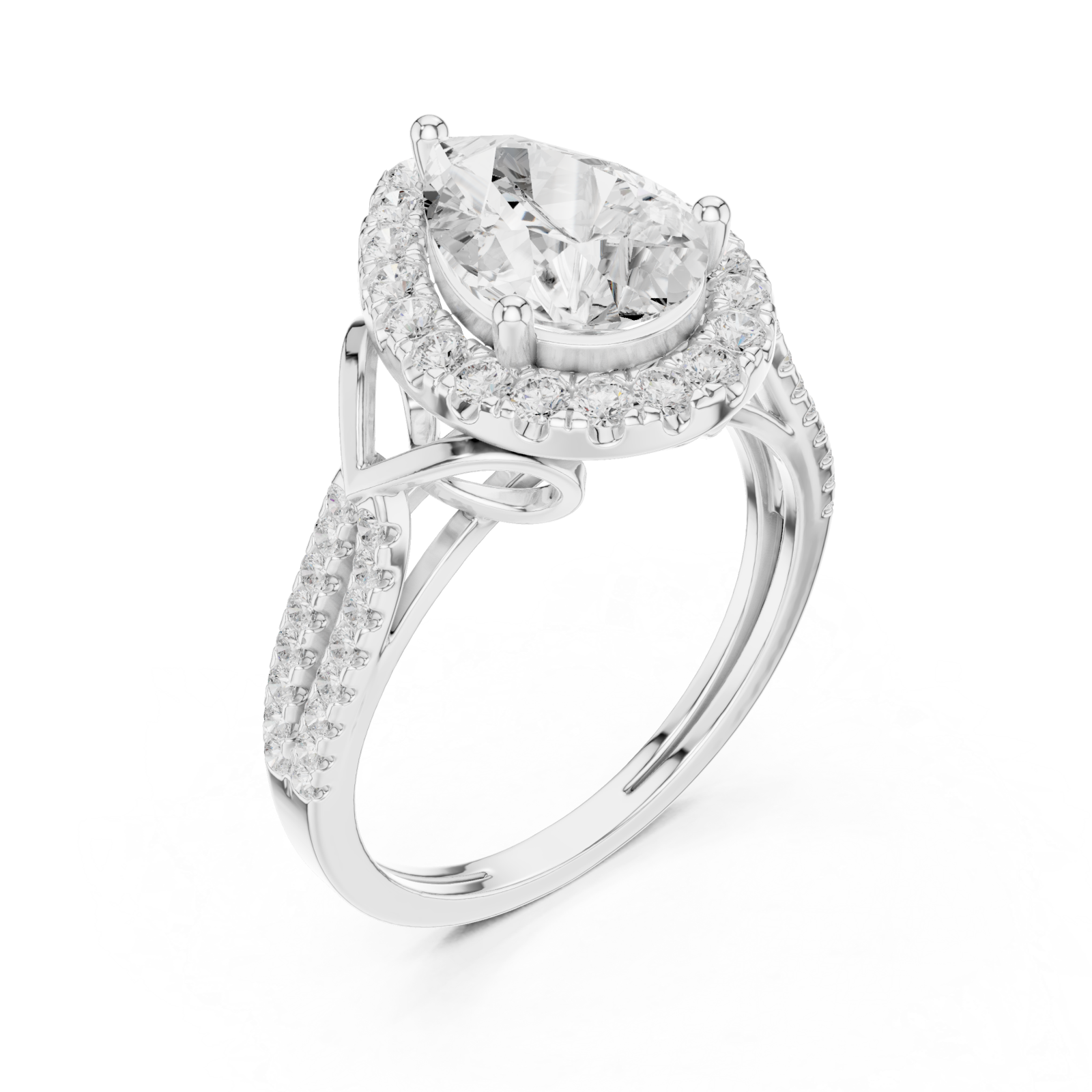  White Gold Celestial Crown Halo Ring Right View