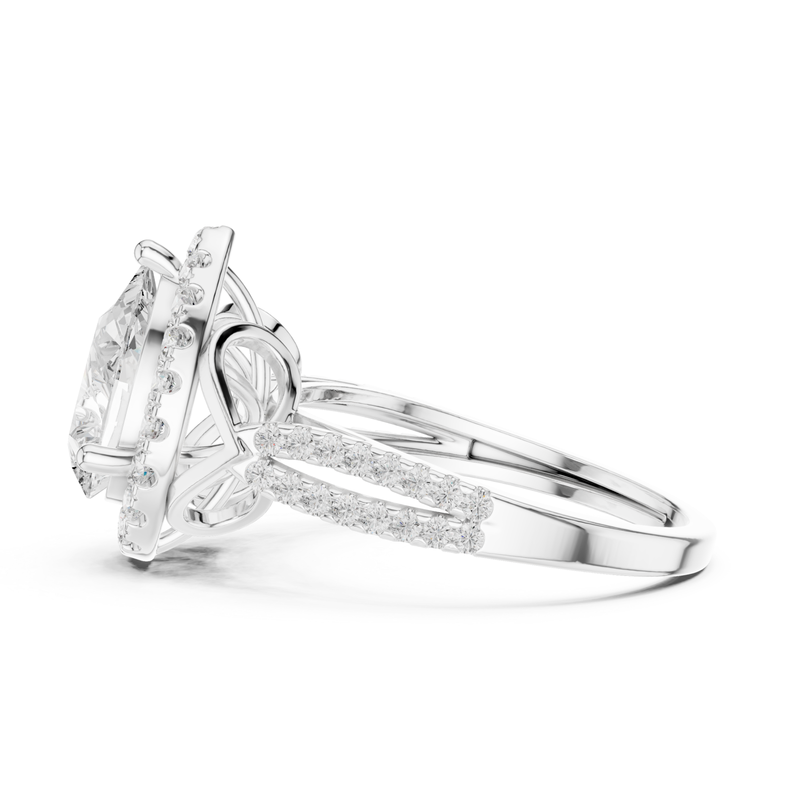  White Gold Celestial Crown Halo Ring Side View